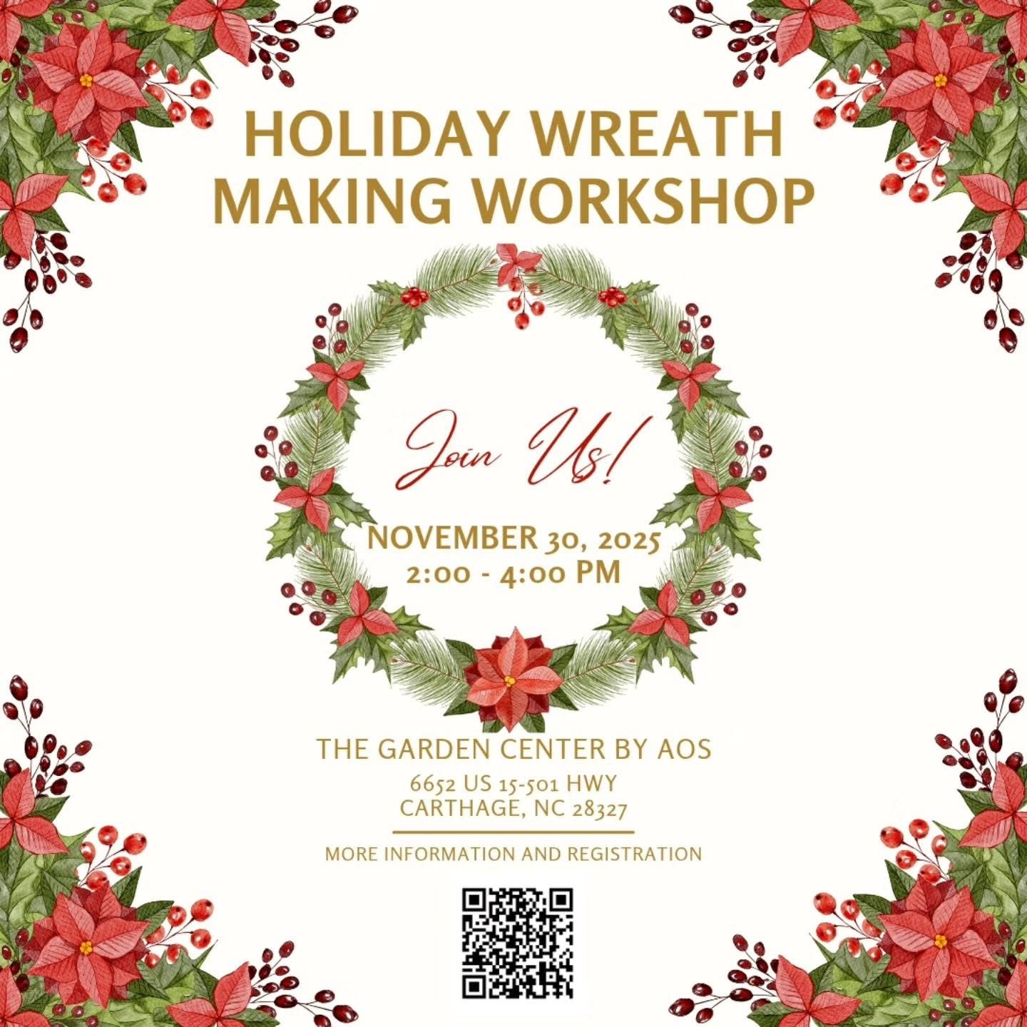 Wreath Making Workshop at the Garden Center by AOS