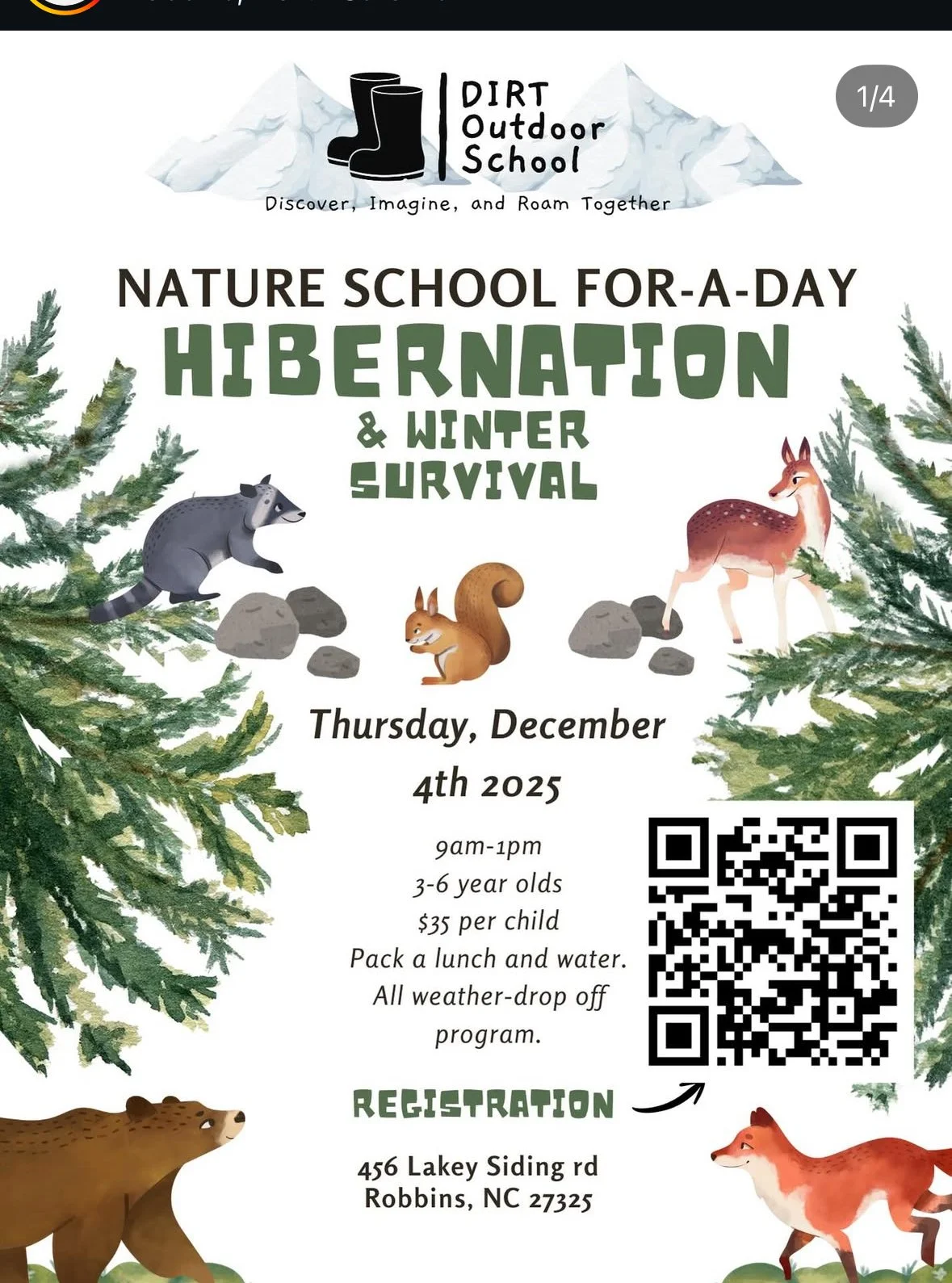 Nature School for a Day: Hibernation & Winter Survival