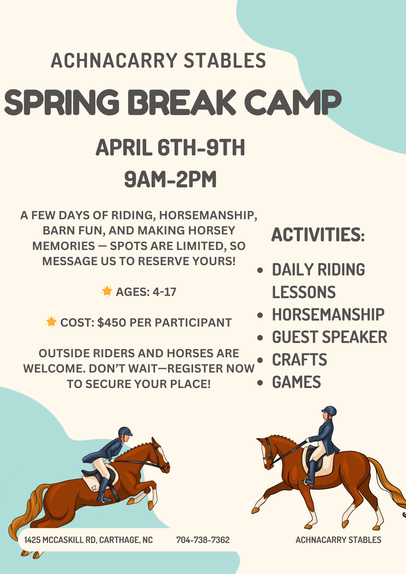 Spring Break Horseback Riding Camp