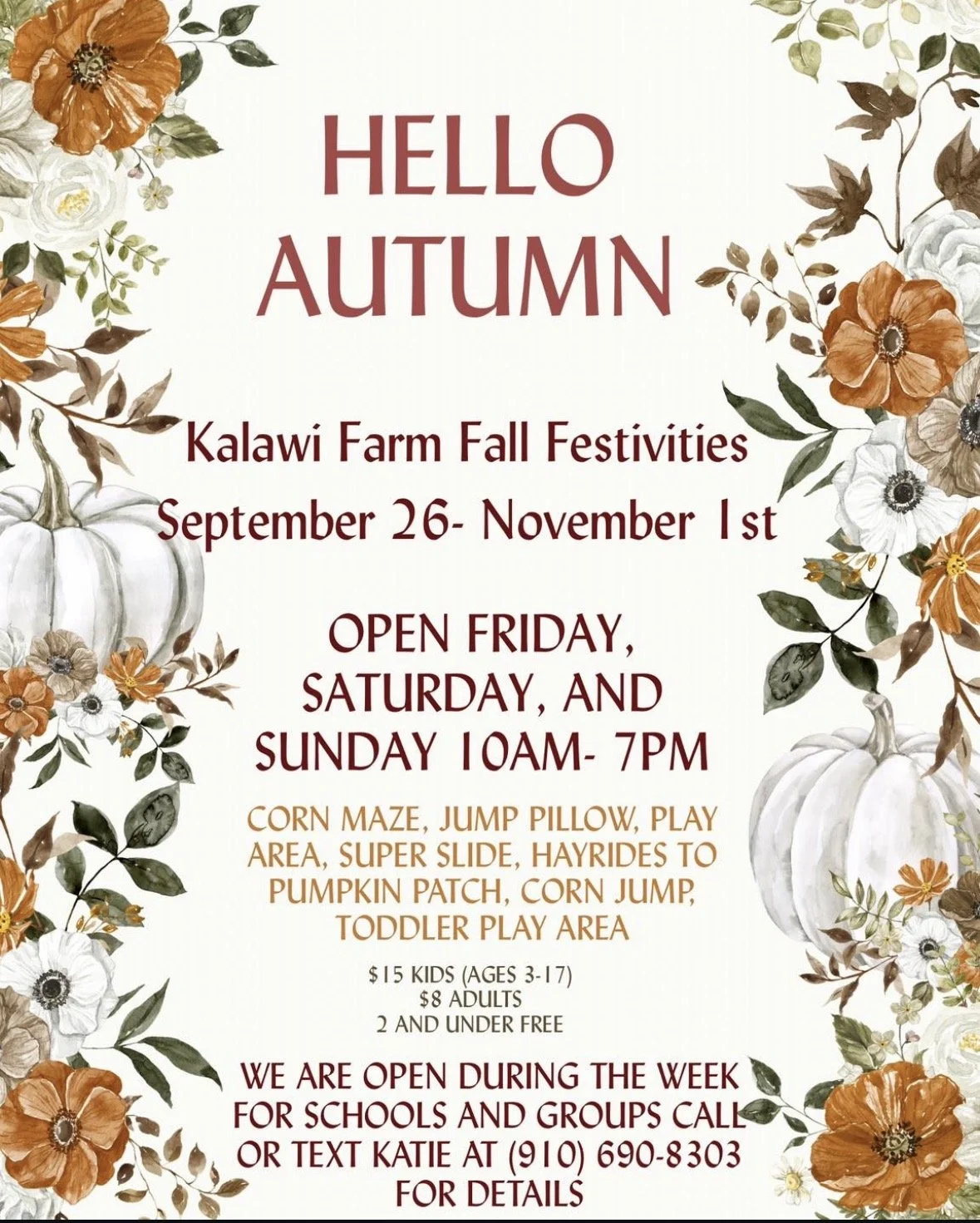 “Hello Autumn” with Kalawi Farm Fall Kick-off