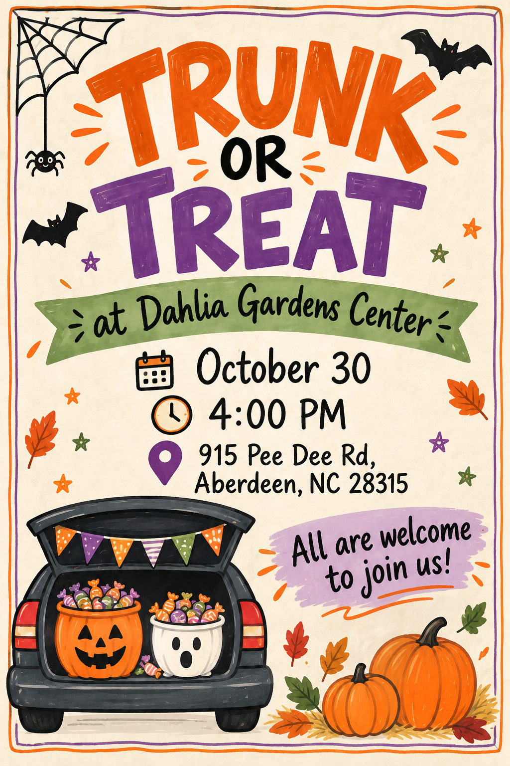 Trunk-or-Treat at Dahlia Gardens Center