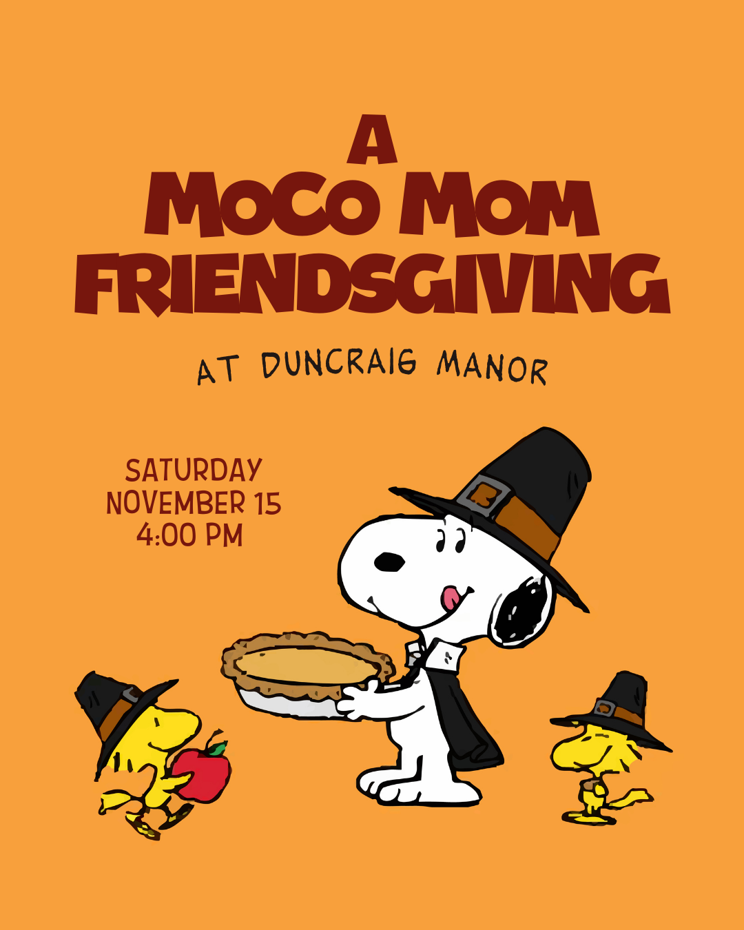 A Charlie Brown/MoCo Mom Friendsgiving