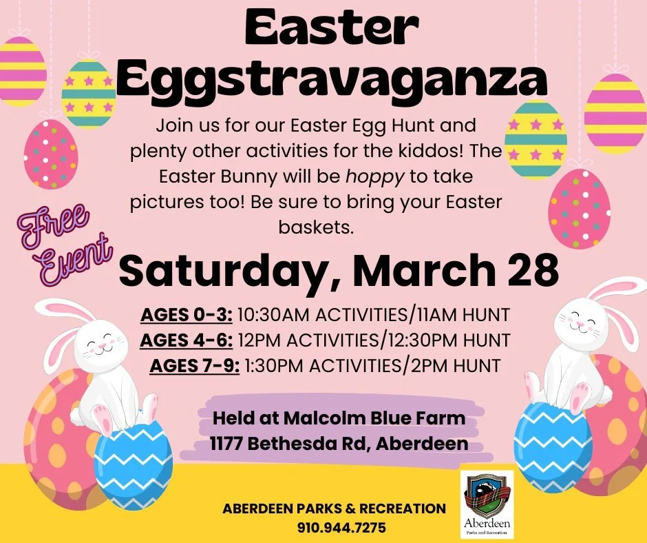 Easter  Bunny and Egg Hunt at Malcolm Blue Farm, Aberdeen, NC
