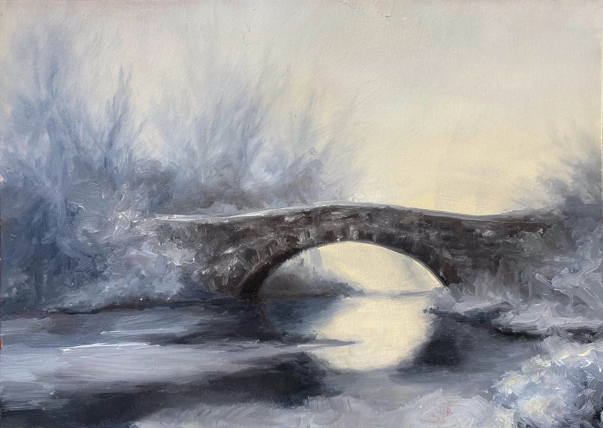 Snow Study #1, 6in x 8in, Oil on Paper