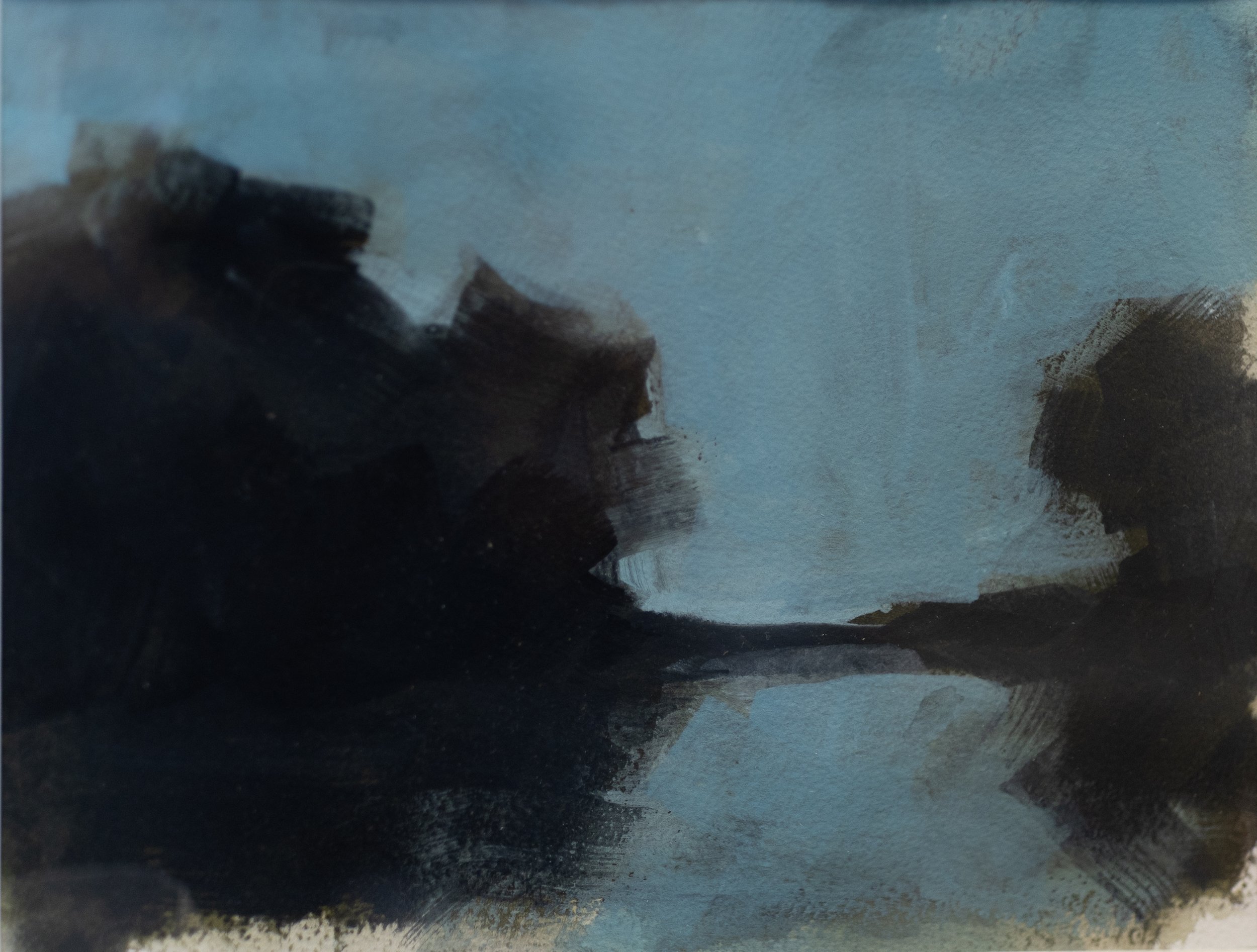 Silhouette, 6.5x9 in, Guache on Paper@ Formato Fine Arts Gallery, Wytheville, VA - $275