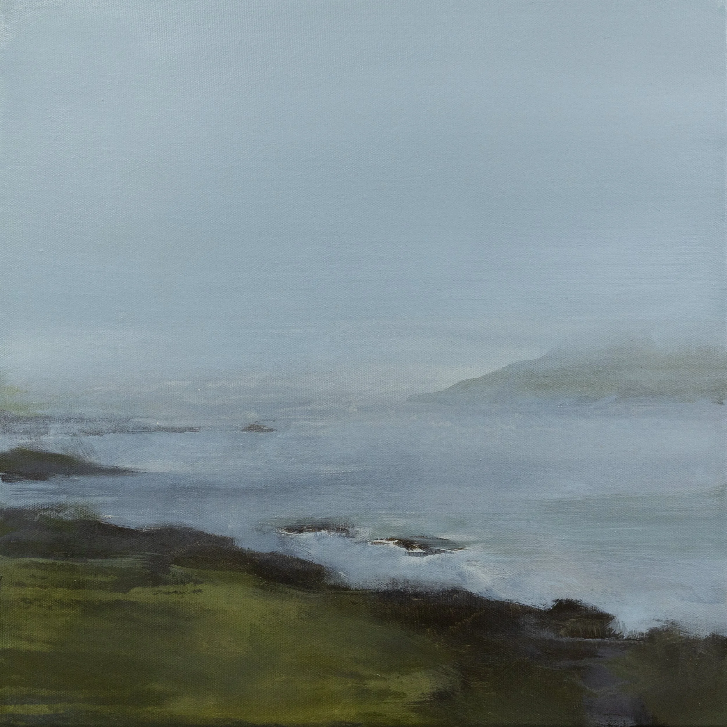 Foggy Coast, 16in x 16in, Acrylic on Oil @ Sinkland Farms 