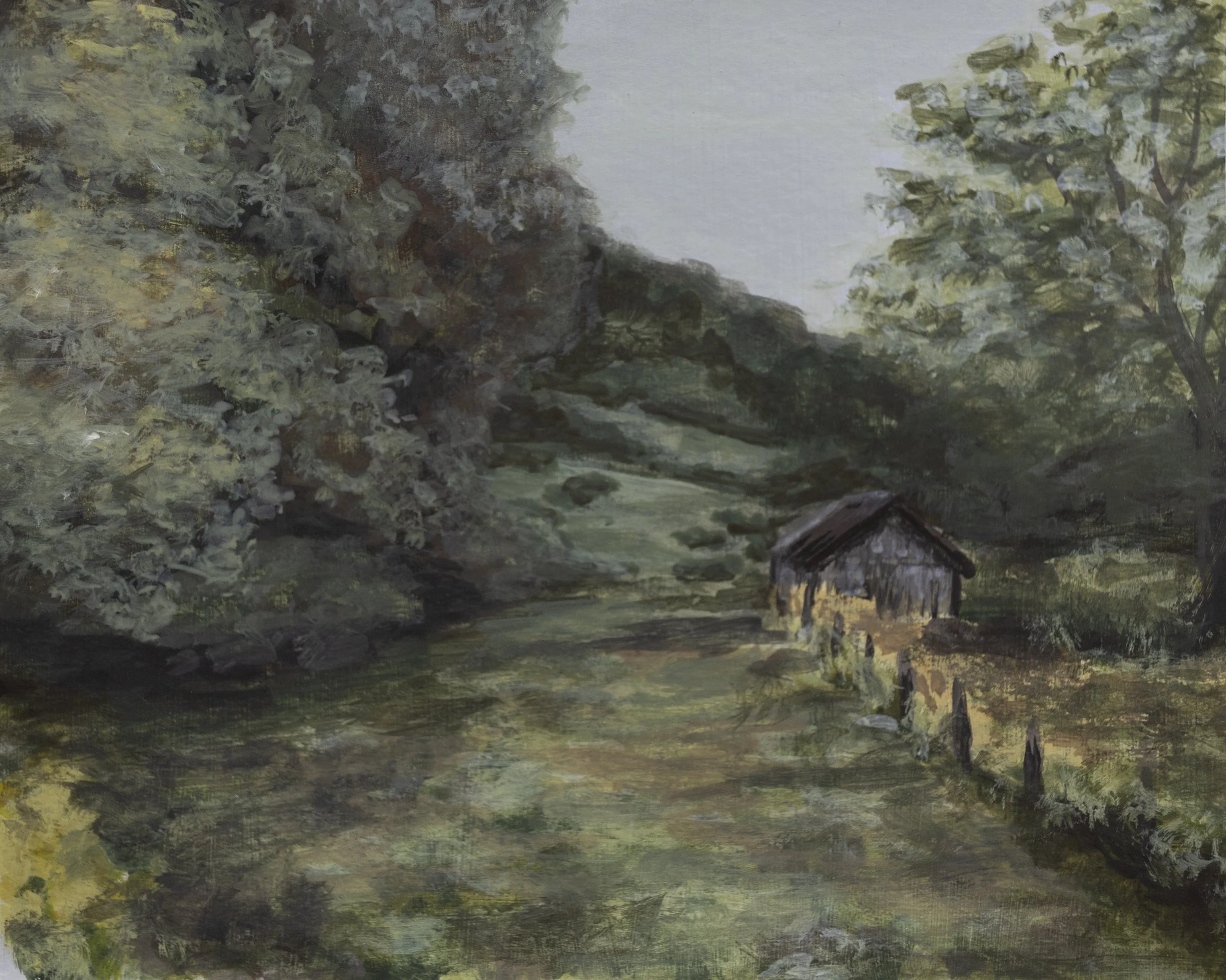 Valley #2, 9in x 7in, Gouache on Paper