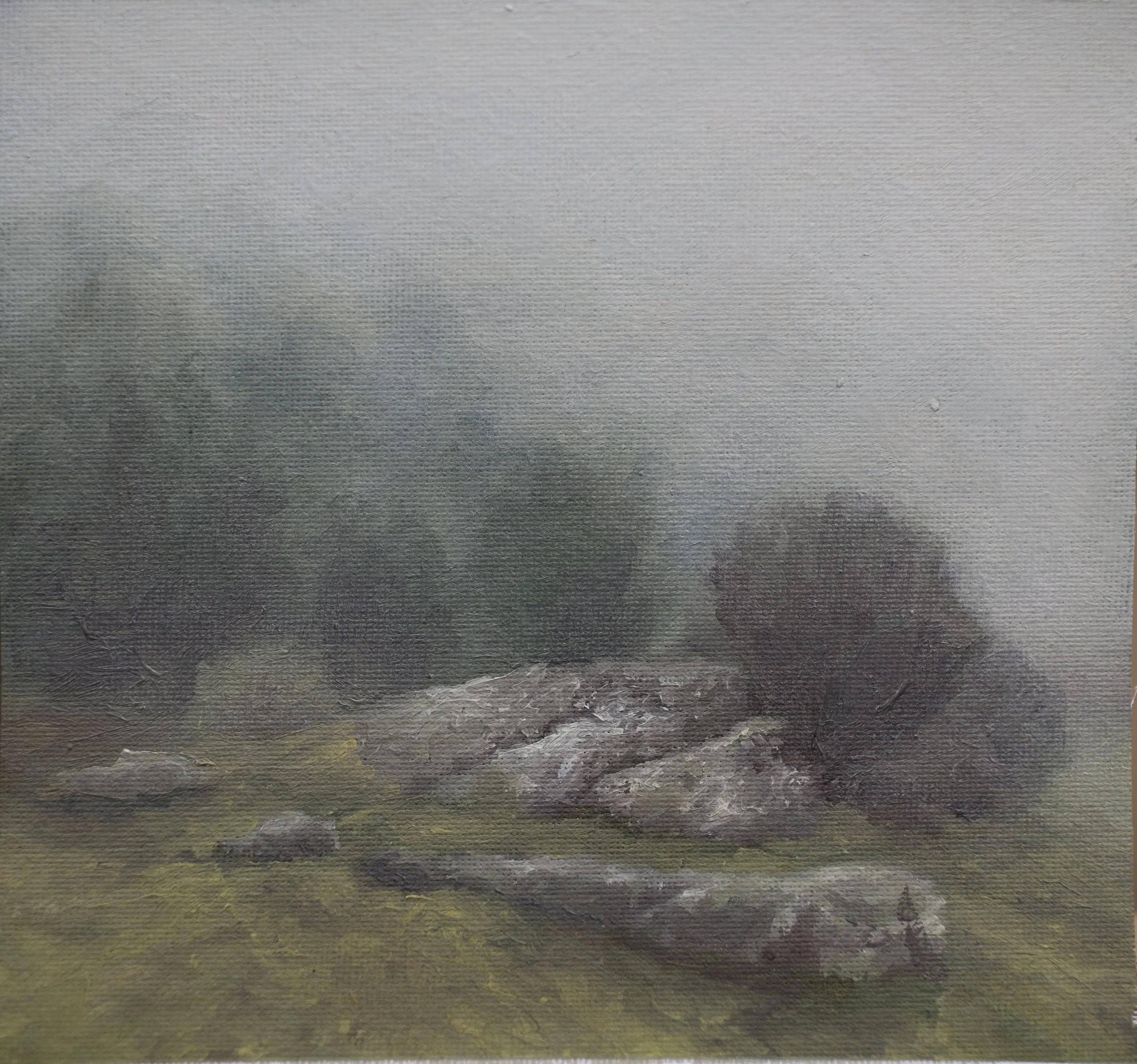 Cedar Springs Road, 5in x 5in, Oil on Canvas