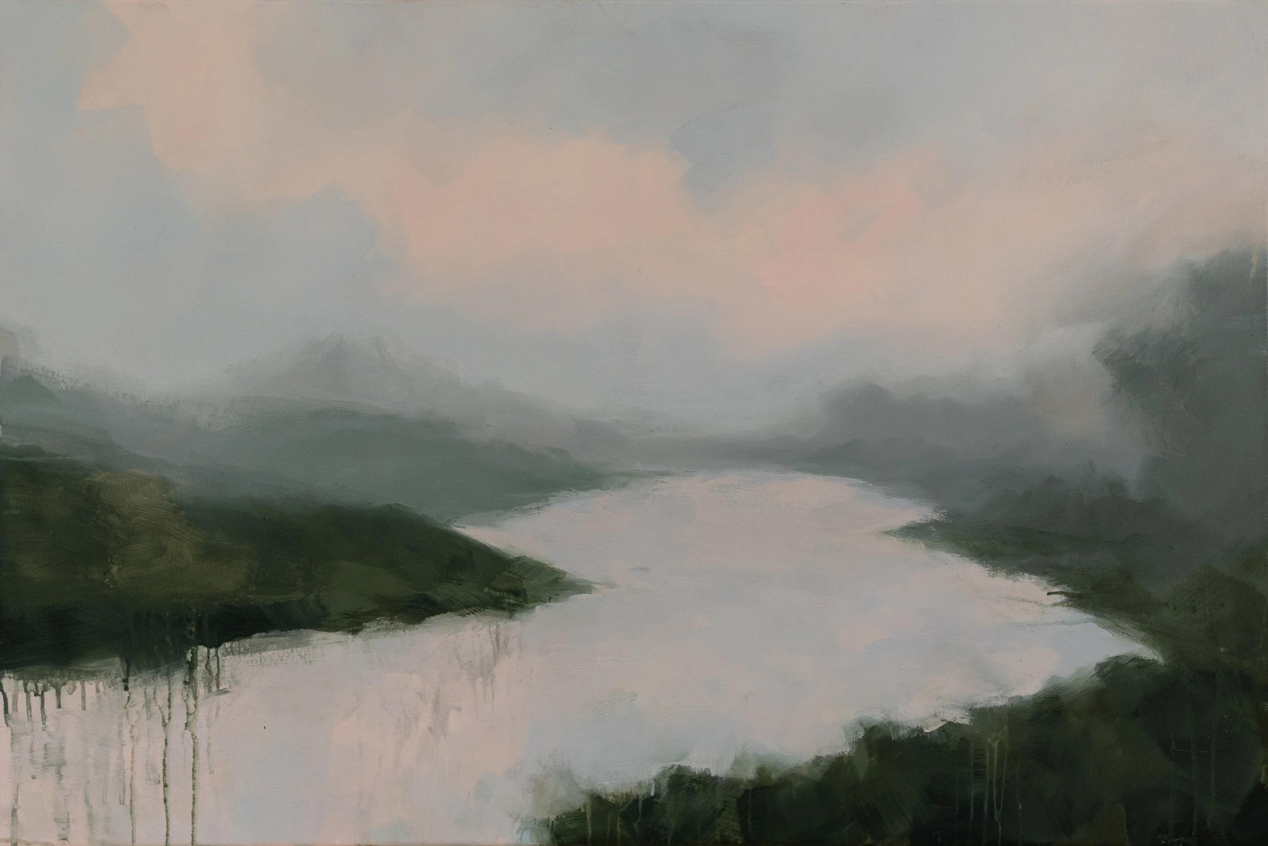 Pink Cove, 18in x 30in, Acrylic on Oil @ Sinkland Farms 