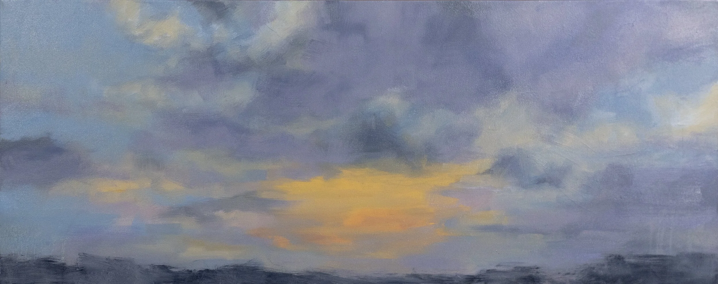 Long Sunrise, 16in x 40in, Oil on Canvas @ Grazing Ground in Elk Creek, VA - $600