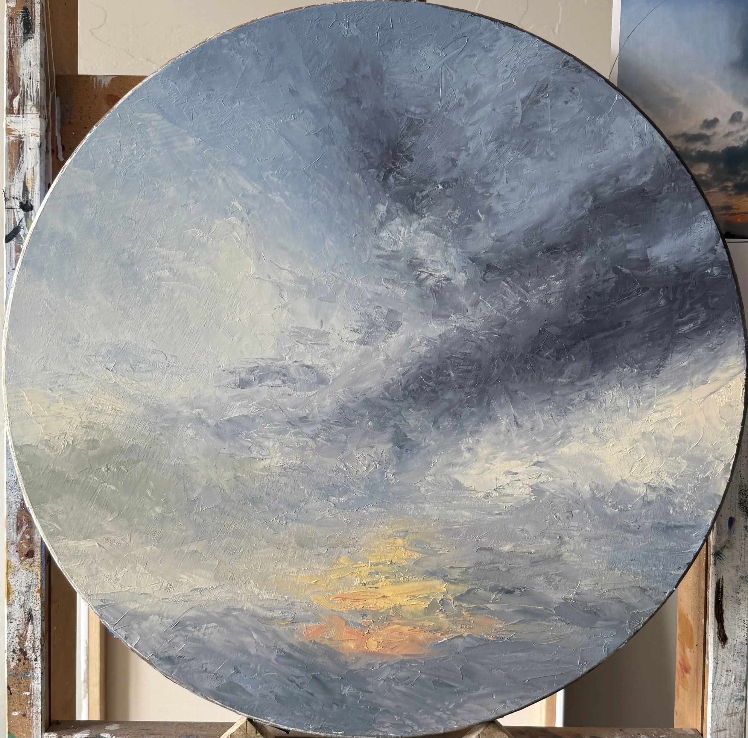 All the Rage, 24in diameter, Oil on Panel 