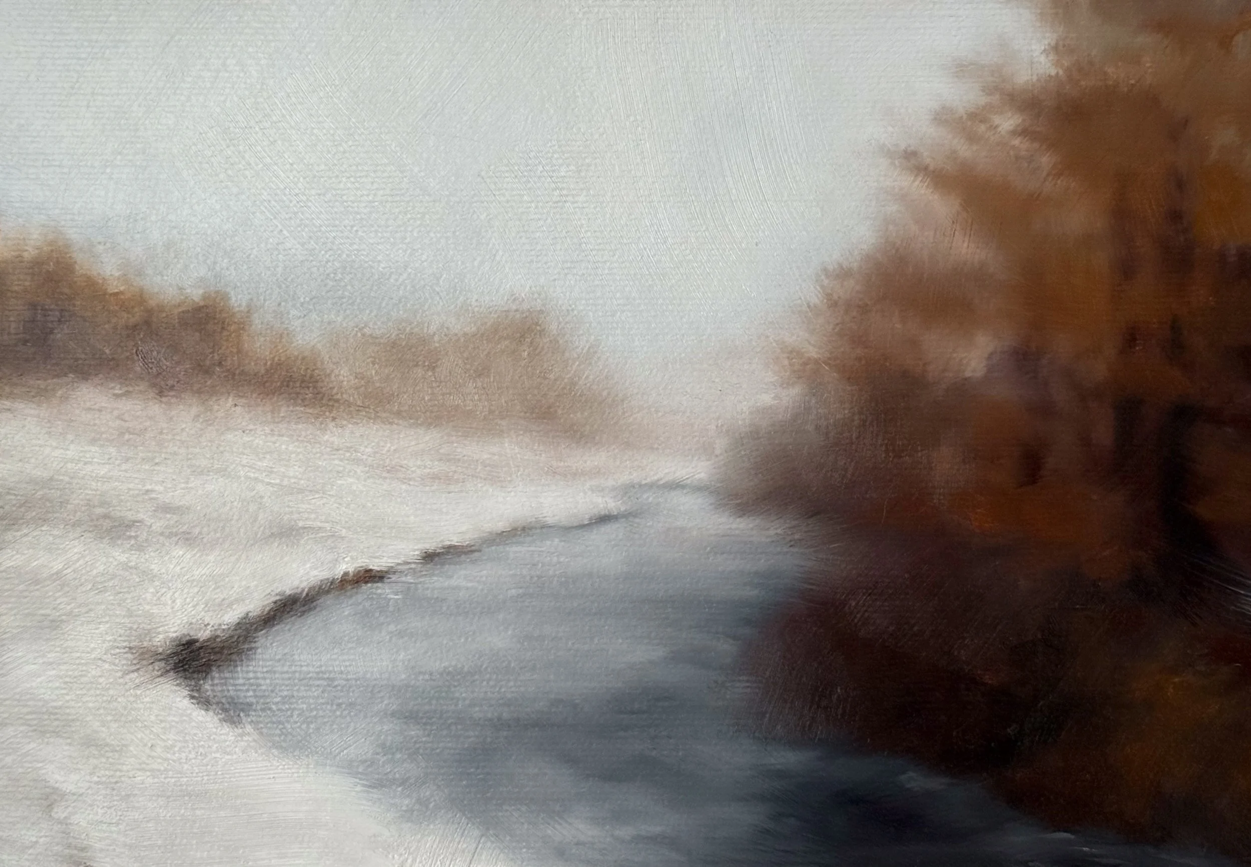 Autumn Snowstorm, 4in x 6in, Oil on Paper 