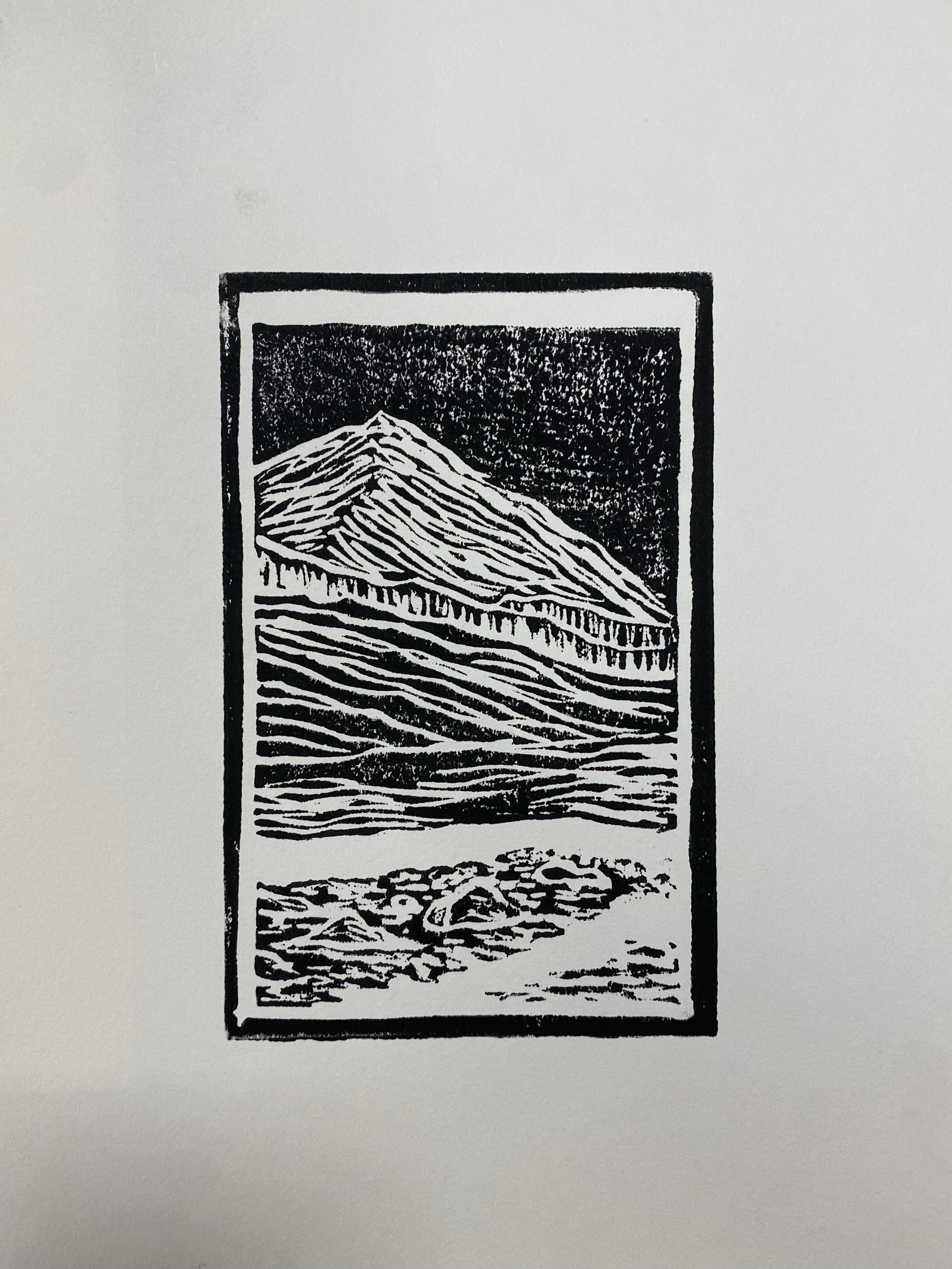 Post, 5in x 8in, Linocut print