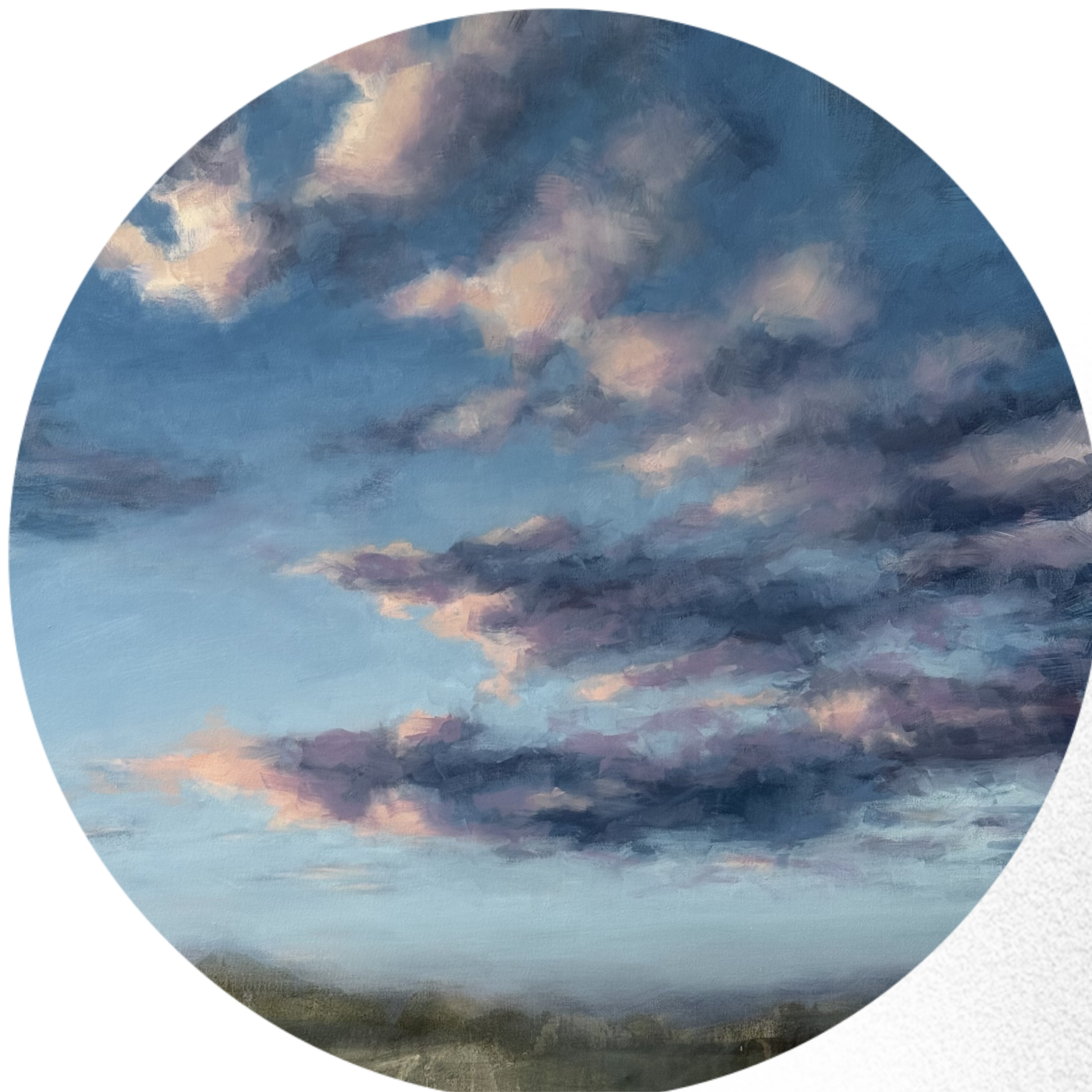 Dusk Clouds - 3in Circle Sticker - 10 available