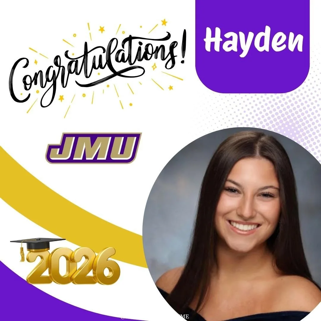 Congratulations, Hayden! 💜💛 JMU has found its perfect match! Your maturity, drive, and easygoing spirit will shine in Harrisonburg. So proud of you and everything ahead! #GoDukes #JMUBound