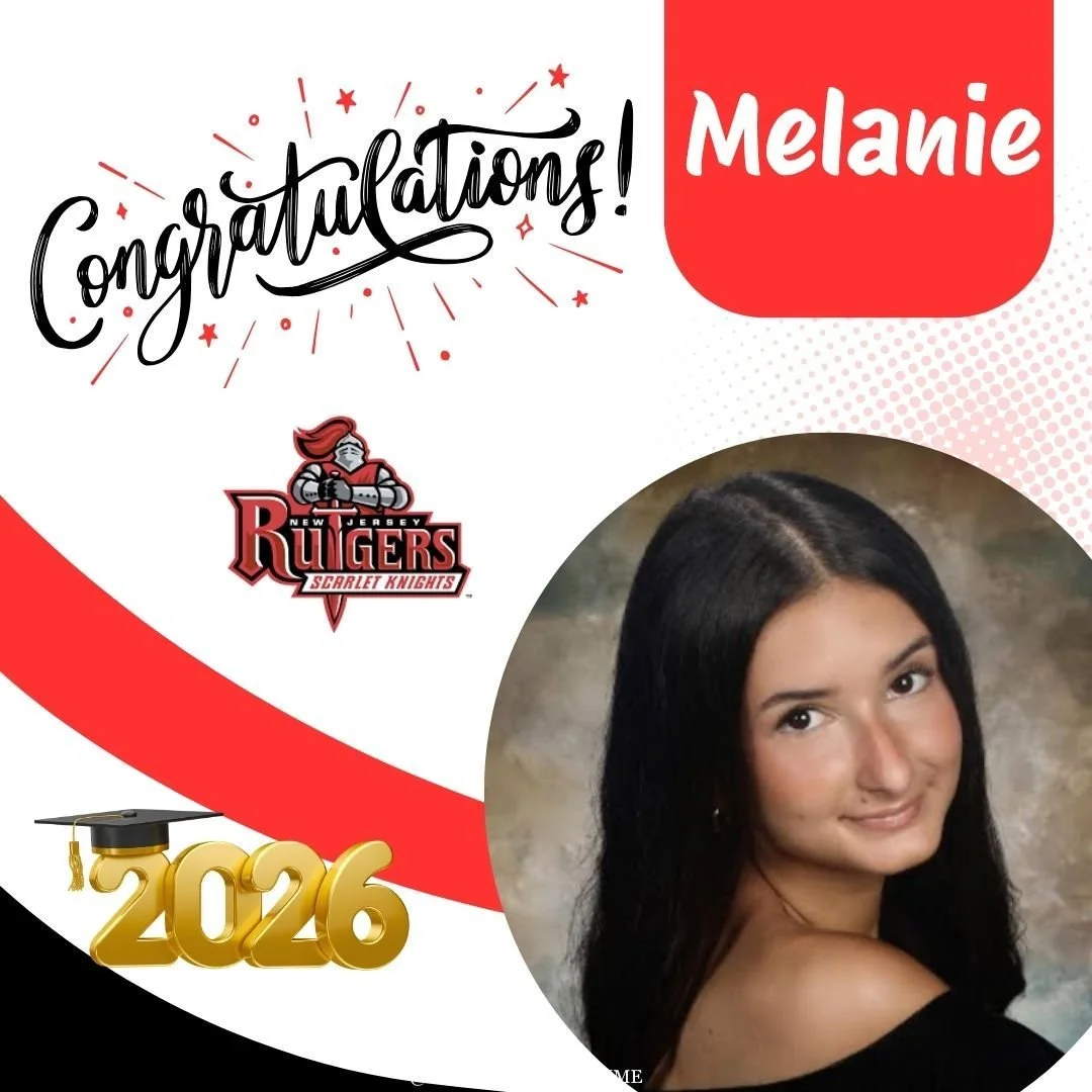 Congratulations, Melanie! ❤️🖤 A Political Science major at Rutgers University, right here in our home state of New Jersey! Your warmth, intelligence, and magnetic personality will take you so far. The future looks bright! #RUBound #GoScarletKnights