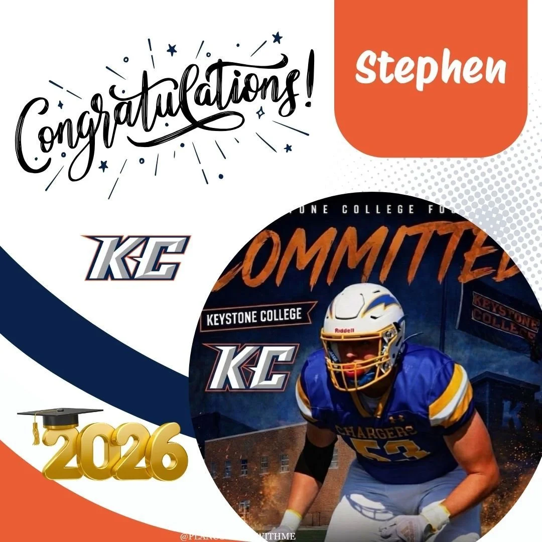 Congratulations, Stephen! 🏈 From the first day of practice to the last, he has been the definition of tough, hardworking, and all in. That same grit he brought to the field, he will bring to Keystone College and Exercise Science. Go Giants! #gogiant