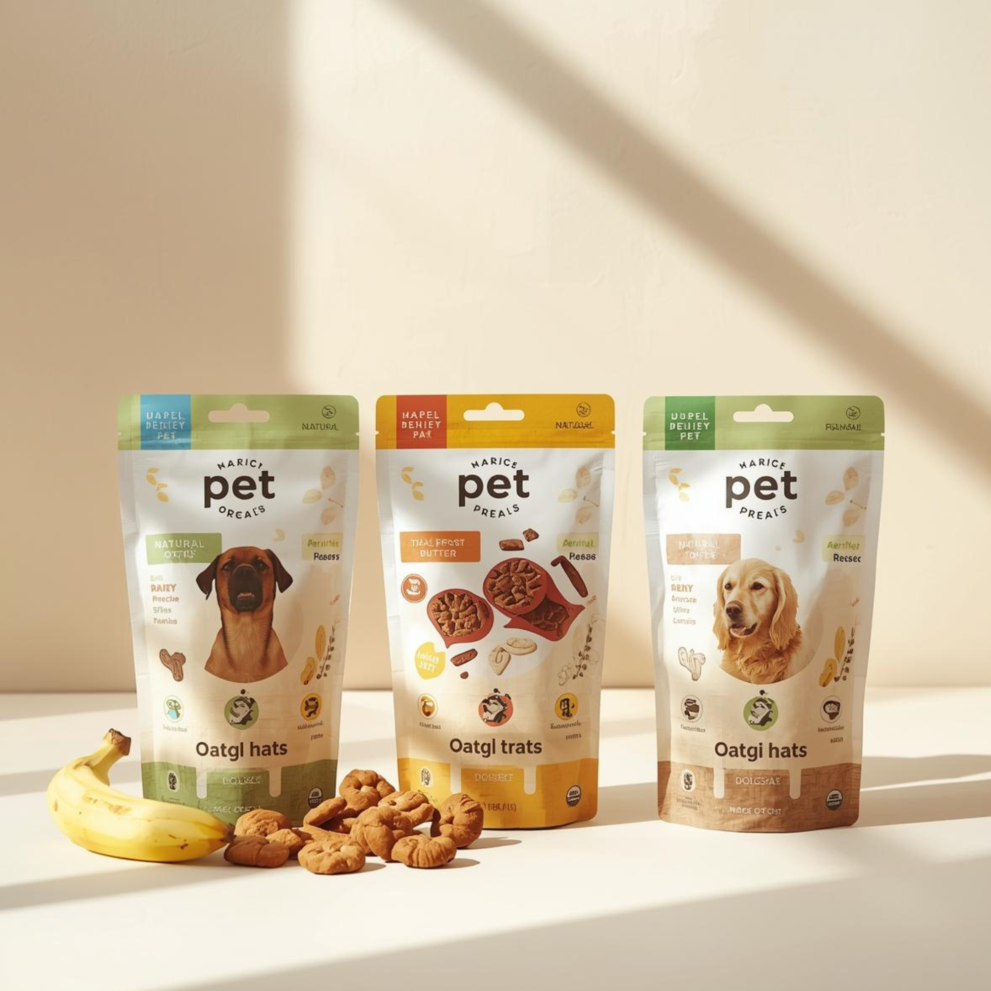 Banana flavored oat dog treats in resealable pouch healthy natural dog snacks