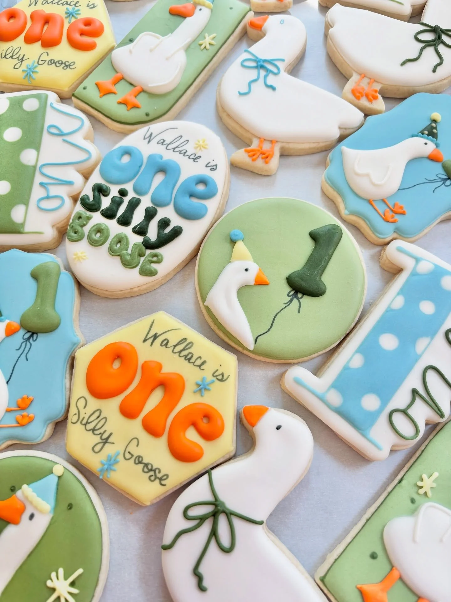 🪿ONE Silly GoOse🪿 #sillygoose #onesillygoose #firstbirthdaytheme #firstbirthdayparty #birthdaycookieset #customcookies #sugarcookie