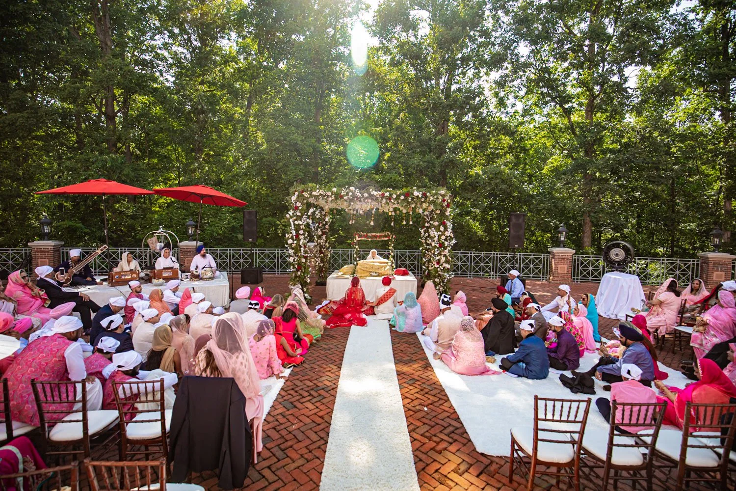 Outdoor Sikh ceremony on the patio at Westfields Marriott Washington Dulles
