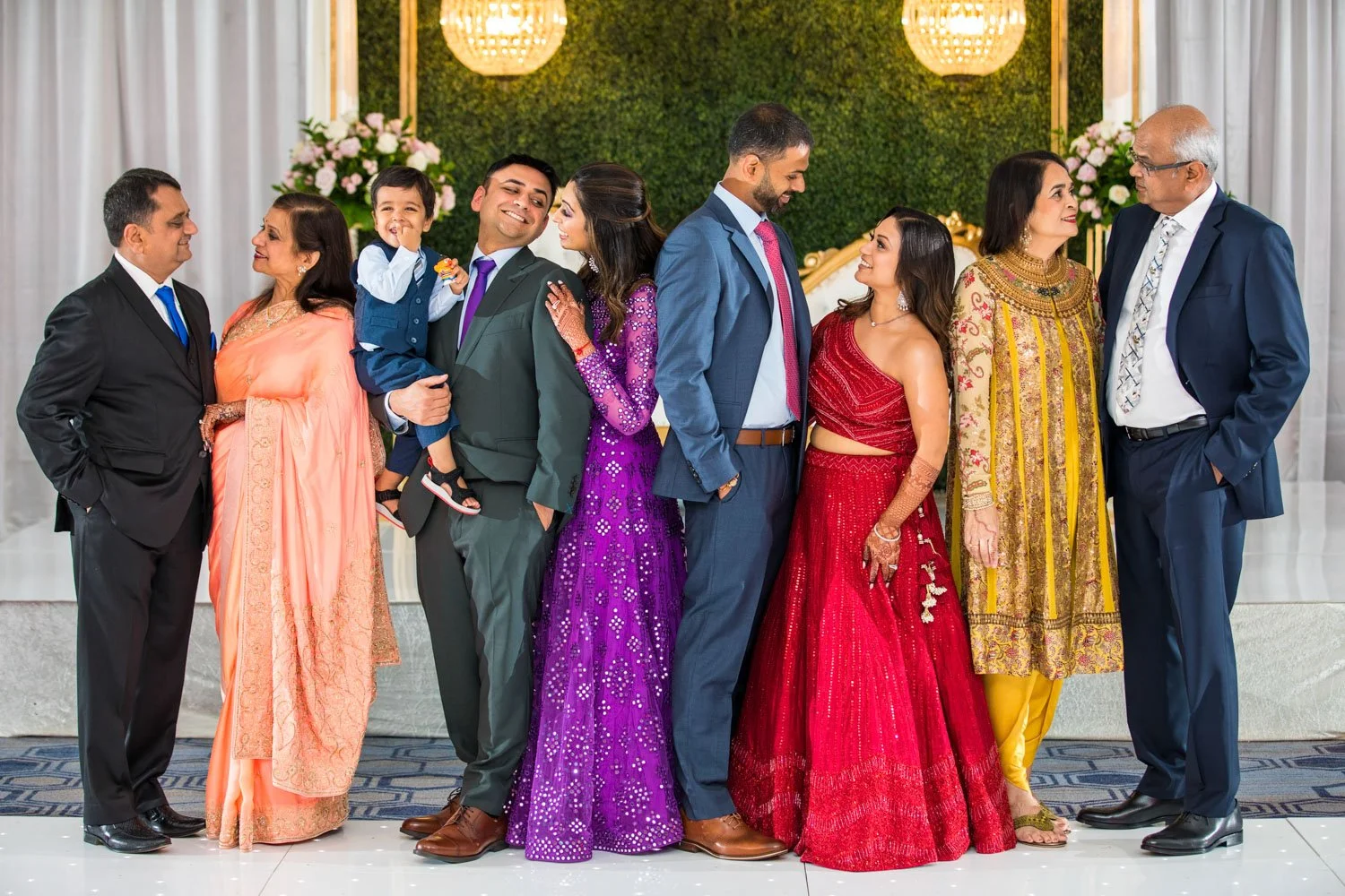 Family reception portrait at Indian wedding in Westfields Virginia