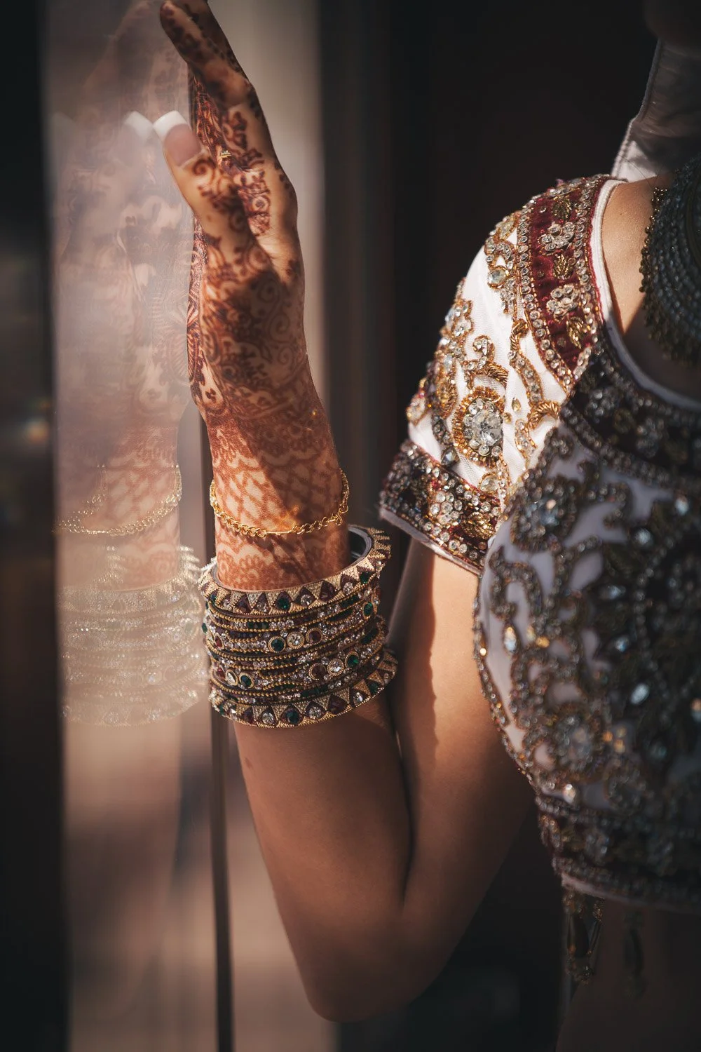 Carlsbad Cali Indian Bride arm mehndi and choodis bangles