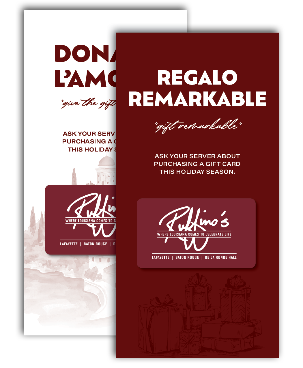 Restaurant Tab Gift Card Promo Insert