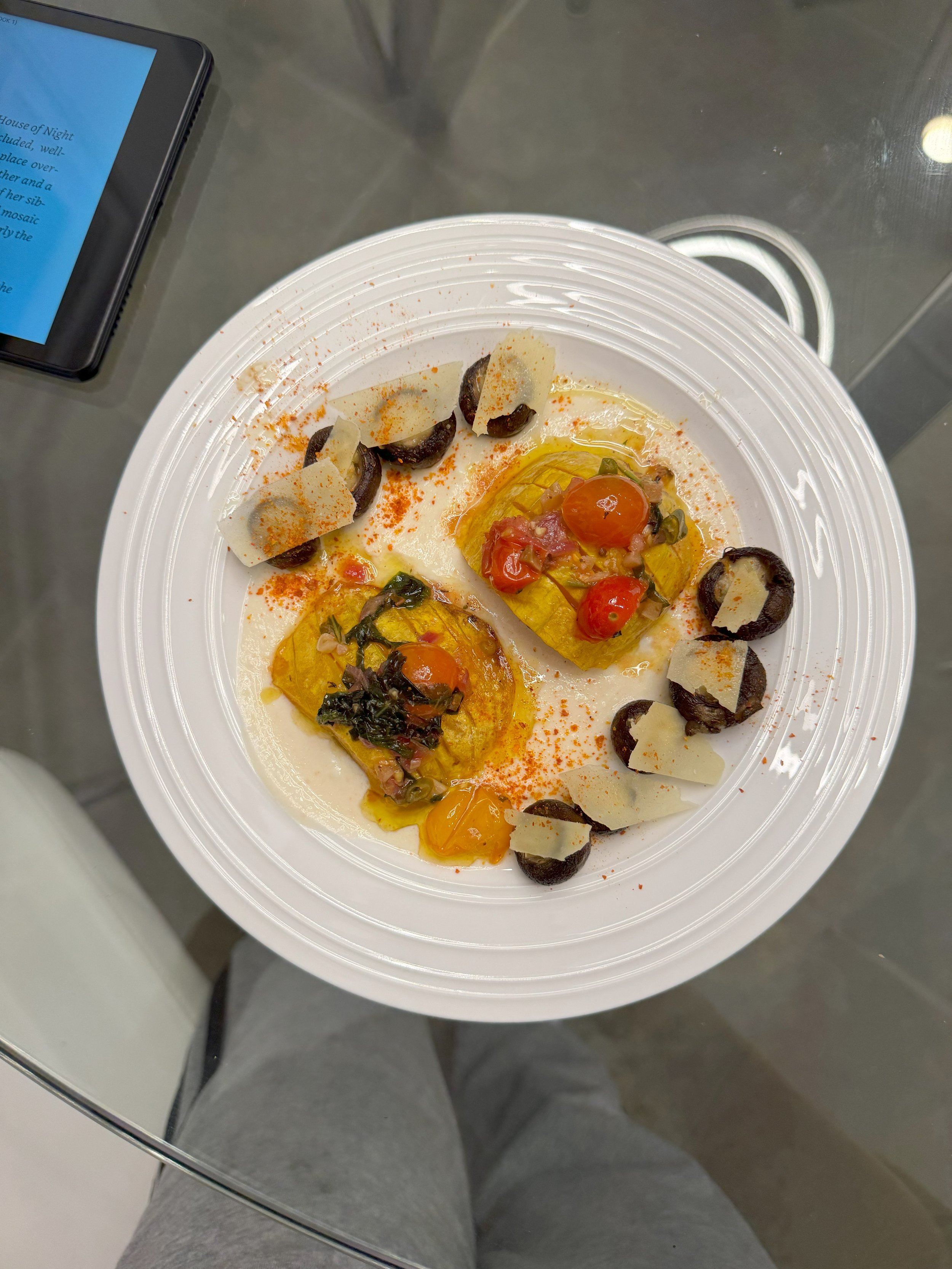 butternit squash and stuffed mushrooms.jpeg