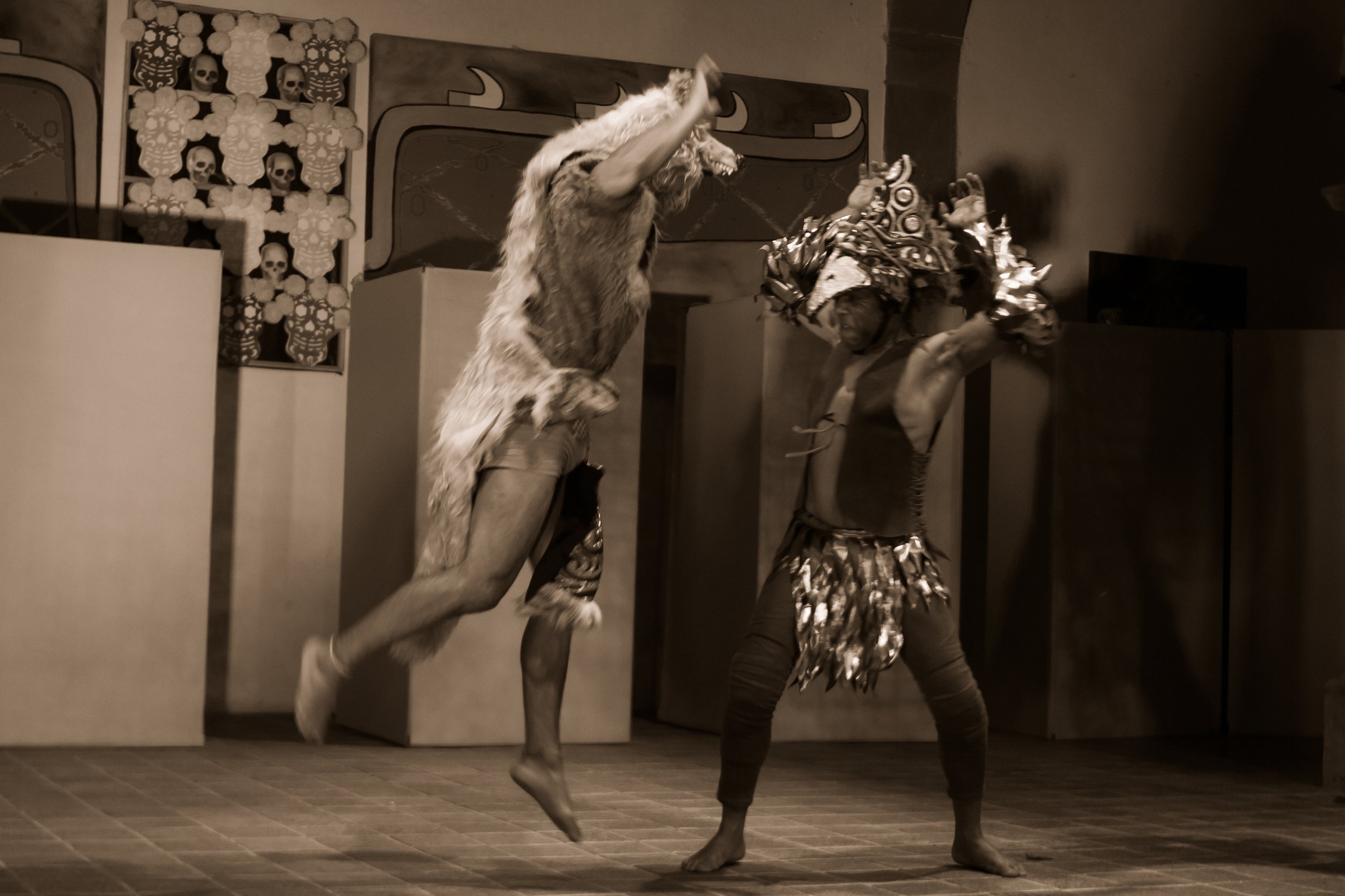 Patricia Rincon’s Alice in Toltec-Land performance in Casa de Europa, San Miguel de Allende.| Credit: Reynaldo Cruz Diaz