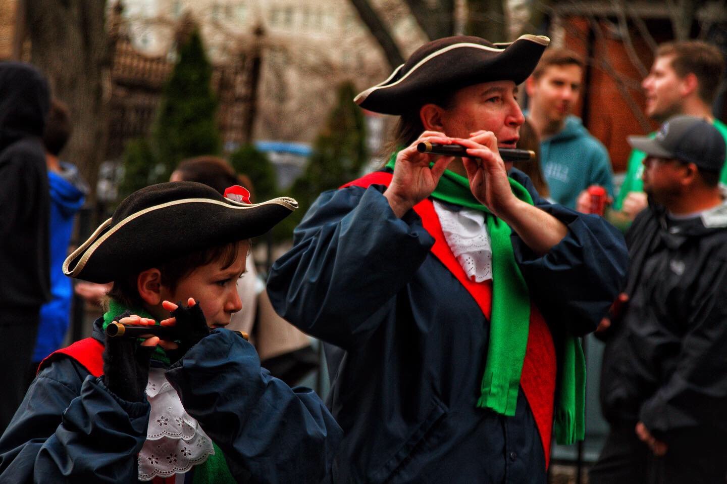 Young kids dressed in ancient outfit perform during the 2022 St. Patrick’s Day parade in Hartford.| Credit: Reynaldo Cruz Diaz