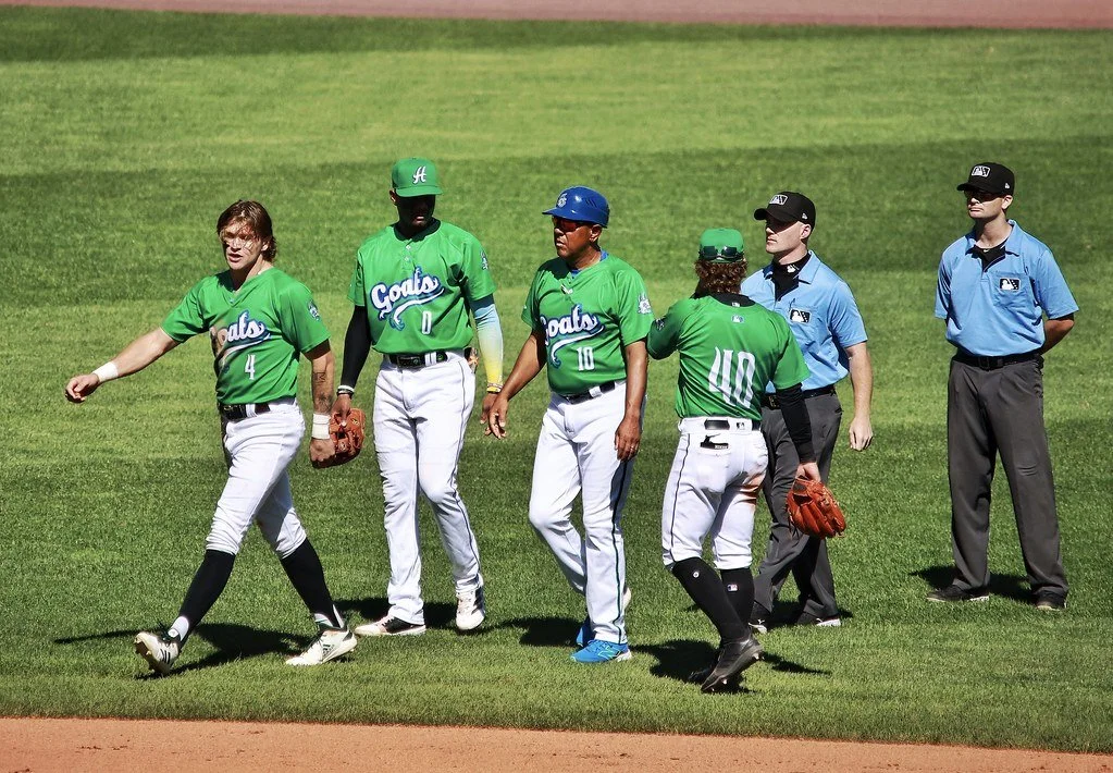 Cole Carrigg ejected in a Hartford Yard Goats game. No rule of composition: just capturing the moment and the emotion.| Credit: Reynaldo Cruz Diaz