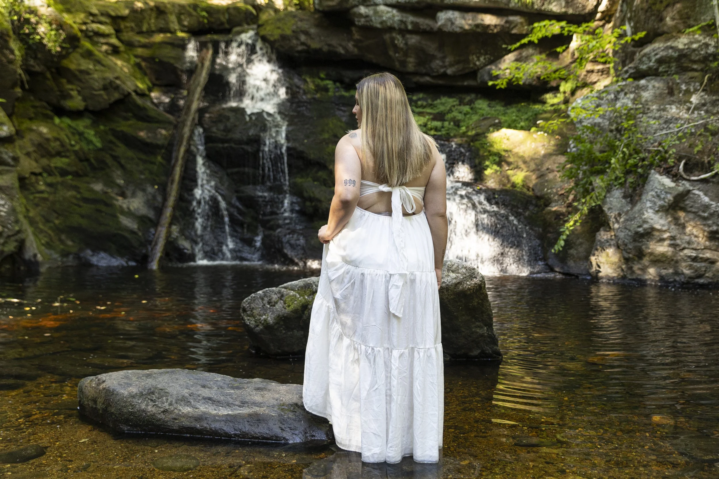 Christine Bakes posing for a shoot in Enders Falls, Granby, CT.| Credit: Reynaldo Cruz Diaz