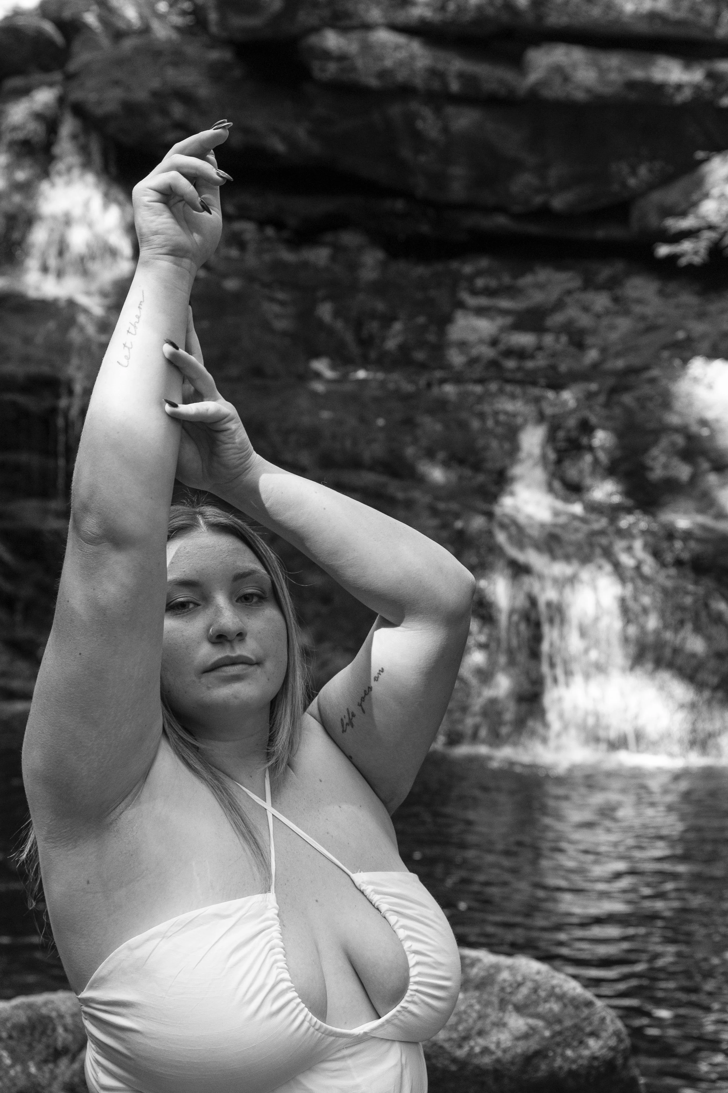 Christine Bakes posing for a shoot in Enders Falls, Granby, CT.| Credit: Reynaldo Cruz Diaz