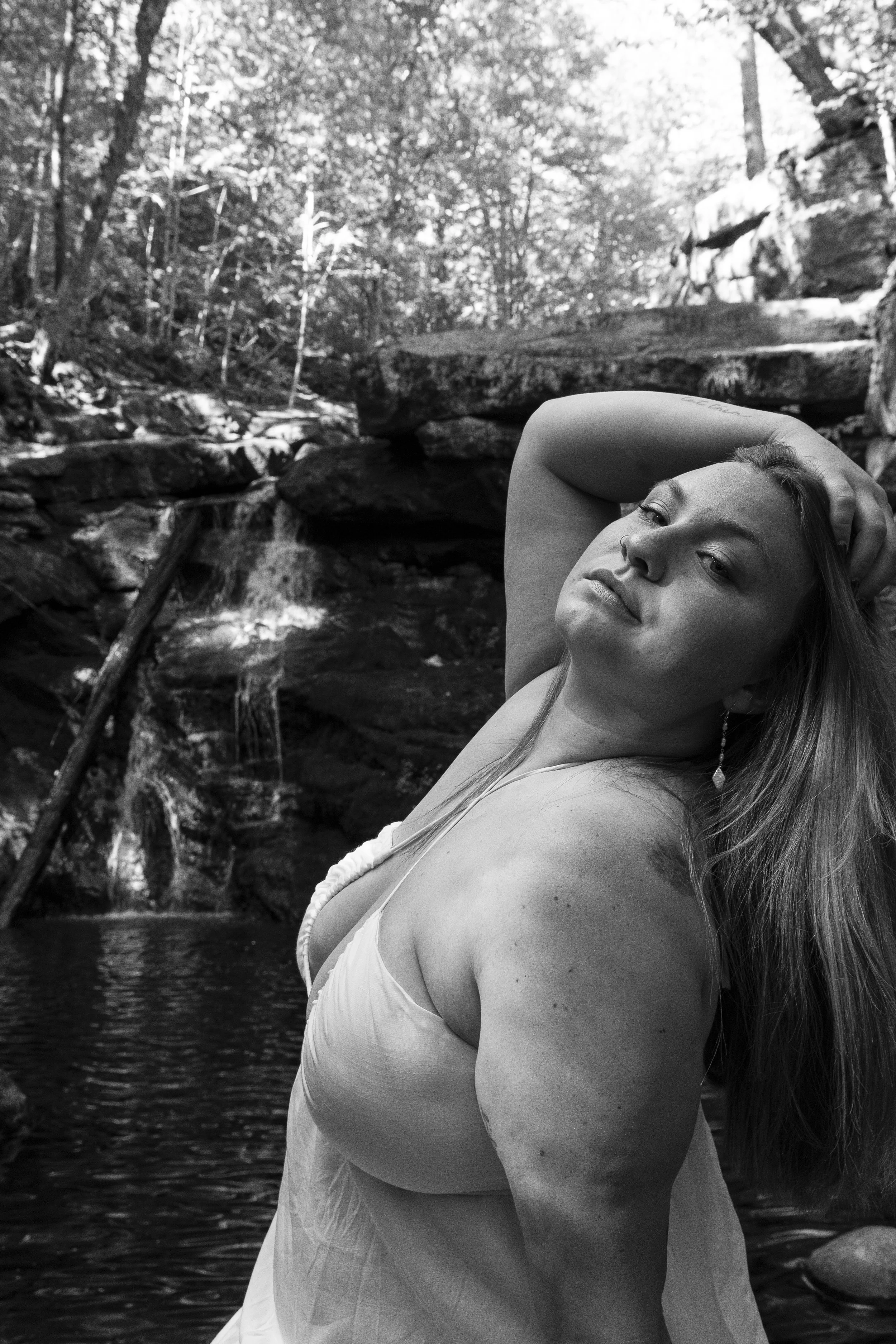 Christine Bakes posing for a shoot in Enders Falls, Granby, CT.| Credit: Reynaldo Cruz Diaz