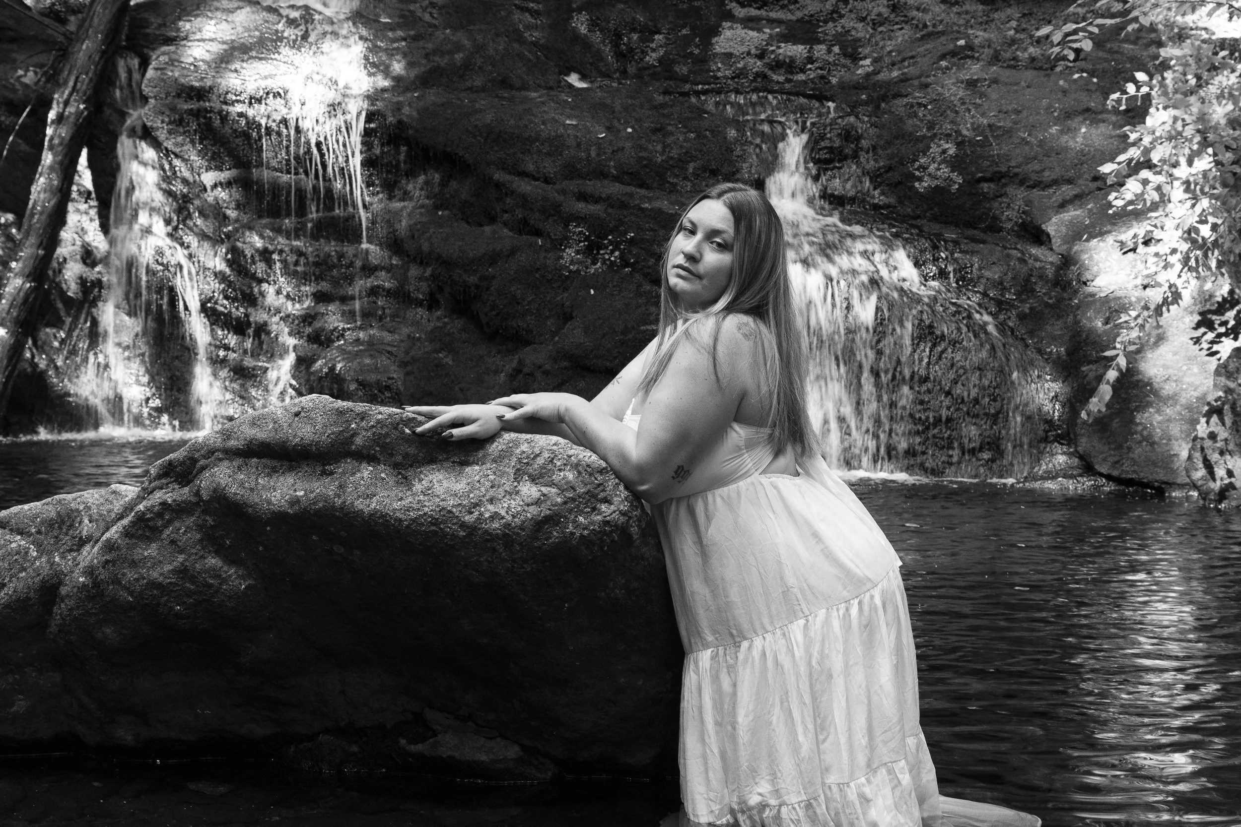 Christine Bakes posing for a shoot in Enders Falls, Granby, CT.| Credit: Reynaldo Cruz Diaz