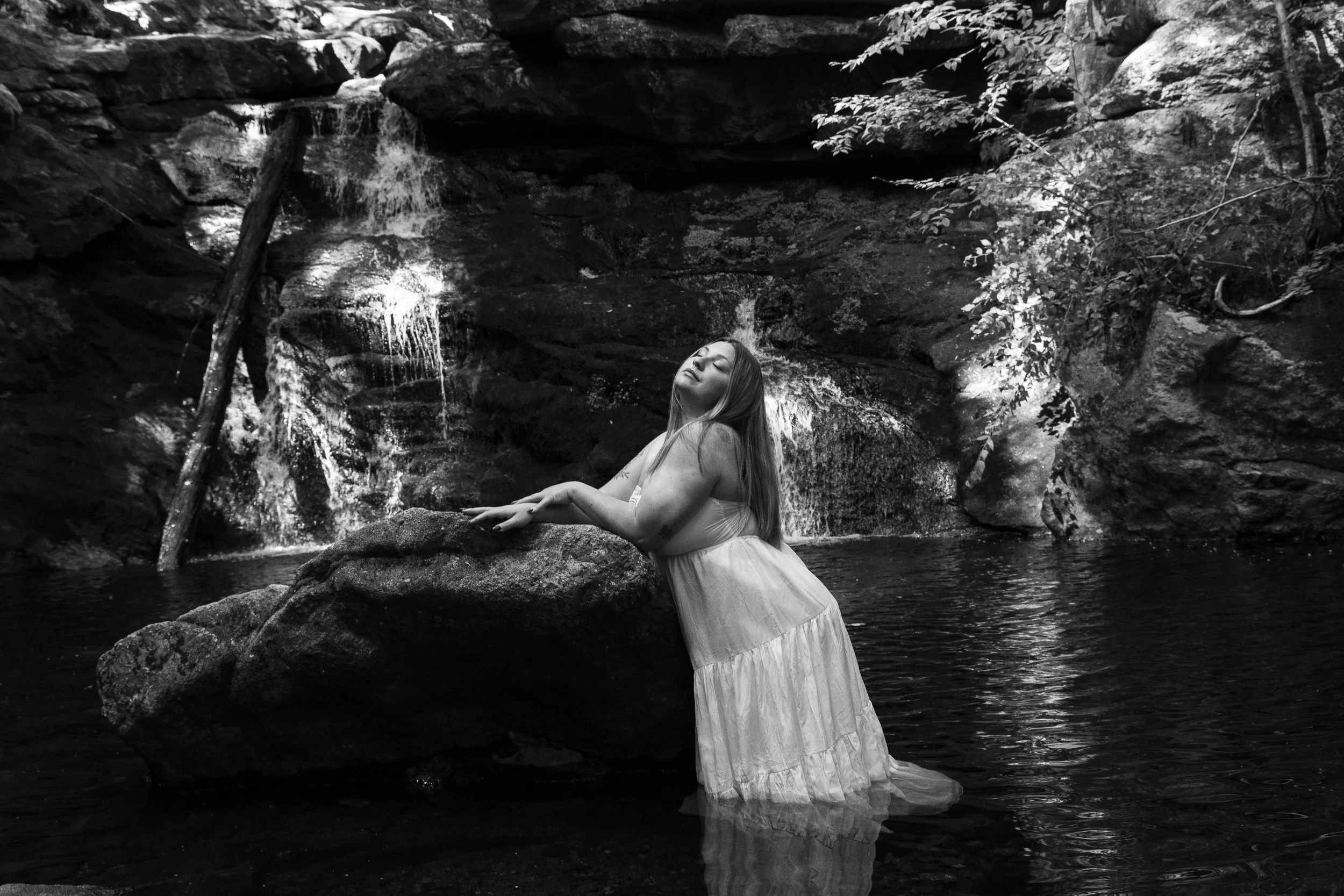Christine Bakes posing for a shoot in Enders Falls, Granby, CT.| Credit: Reynaldo Cruz Diaz