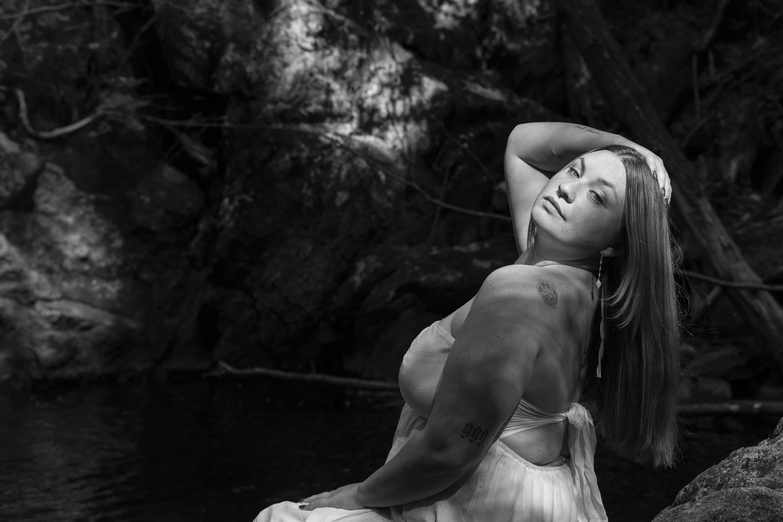 Christine Bakes posing for a shoot in Enders Falls, Granby, CT.| Credit: Reynaldo Cruz Diaz