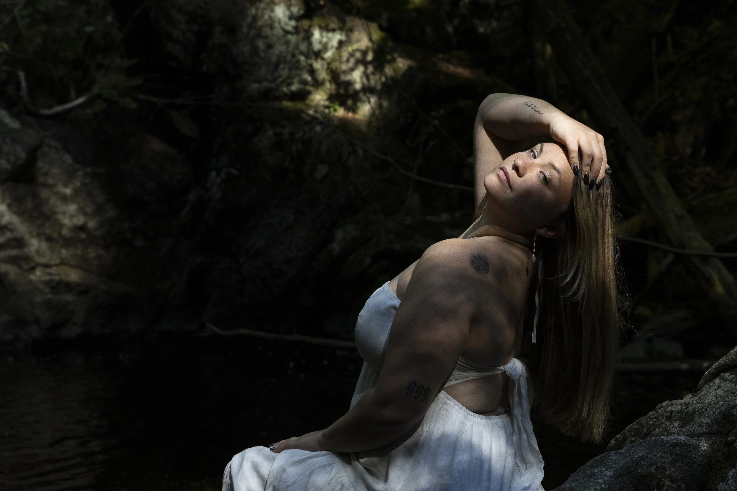 Christine Bakes posing for a shoot in Enders Falls, Granby, CT.| Credit: Reynaldo Cruz Diaz