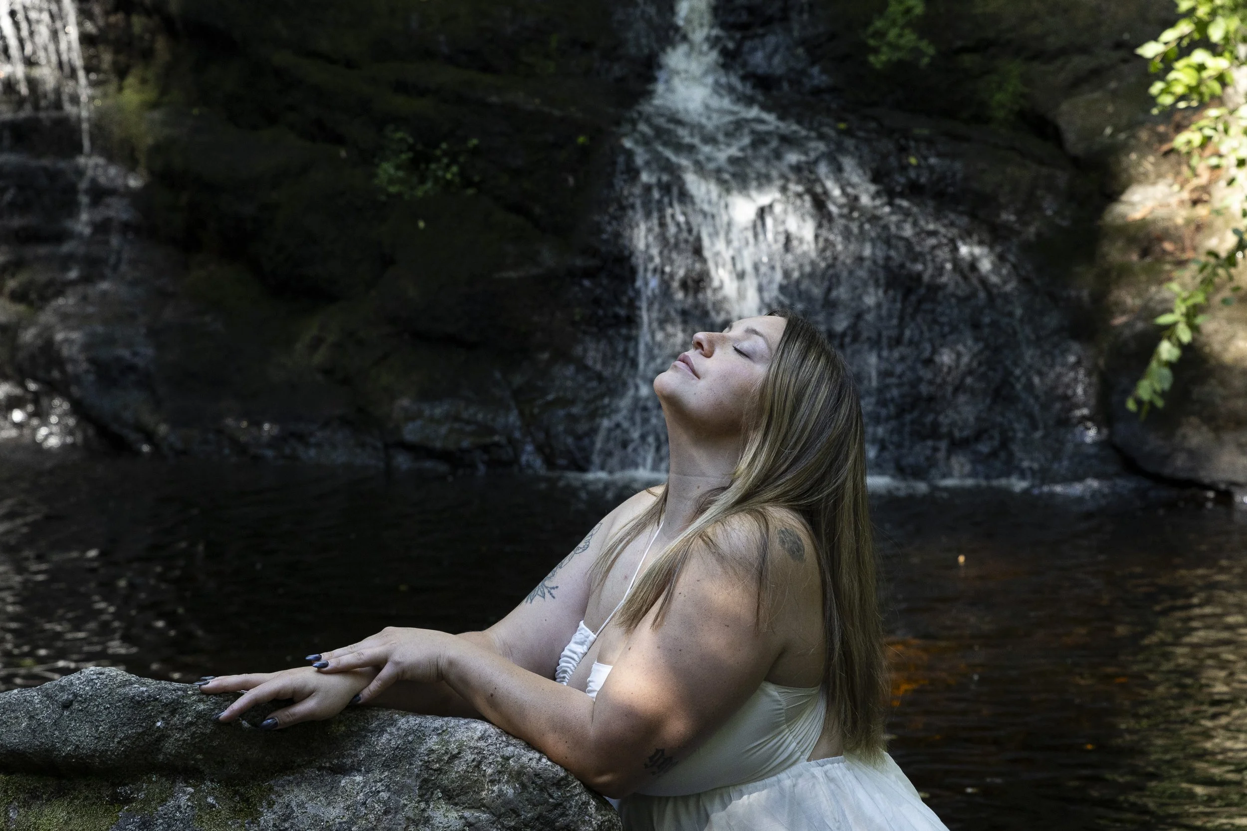 Christine Bakes posing for a shoot in Enders Falls, Granby, CT.| Credit: Reynaldo Cruz Diaz