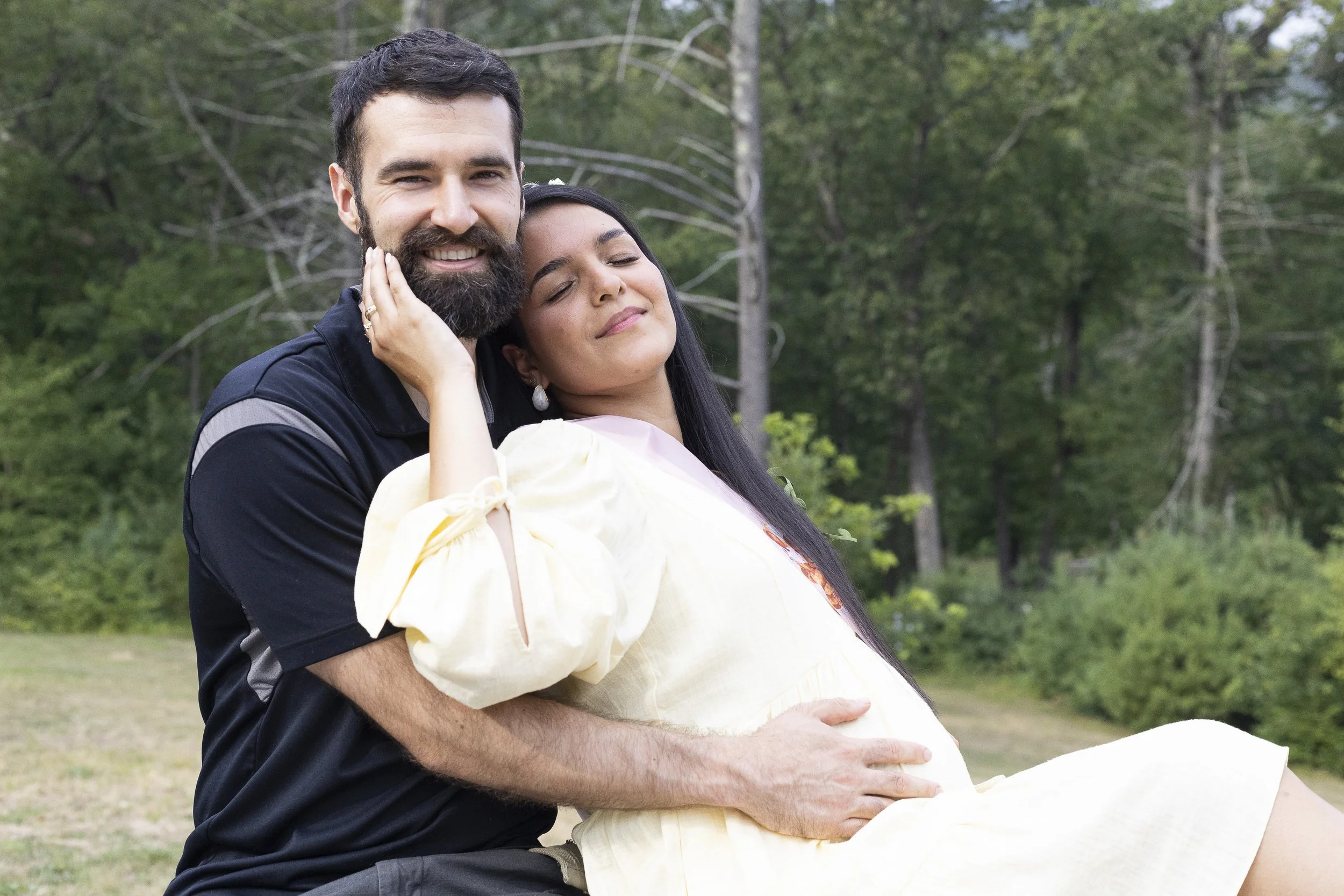 Jennifher Ortiz and her beloved Ryan Shaffer pose for a photo during their baby shower in Hamden, CT.|Credit: Reynaldo Cruz Diaz