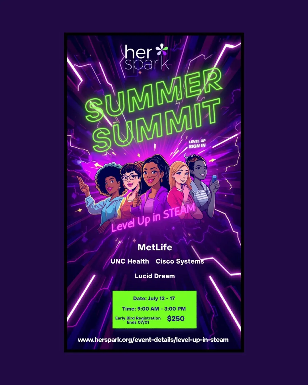 Level up in STEAM! ⚡ Join us this summer to spark curiosity, build skills, and meet mentors who believe in girls' big ideas. Ready to grow?

🗓 July 13&ndash;17 | 9AM&ndash;3PM
💰 Early Bird: $250 (ends 07/01!)
🔗 Link in bio to register!

Scholarshi