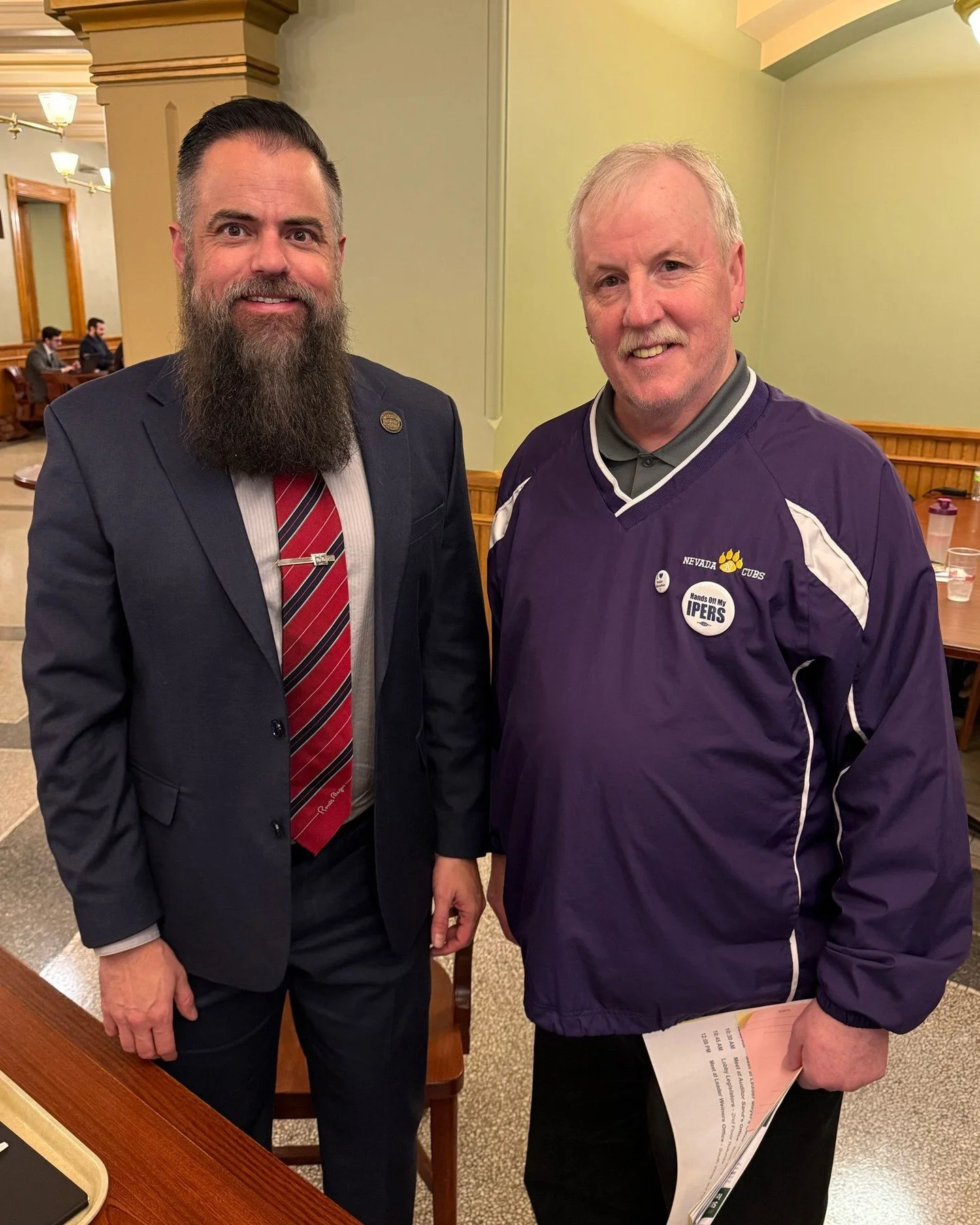 It was great to visit with Kevin from Maxwell to discuss the importance of IPERS to him and his family of educators. It&rsquo;s always great to see constituents at the Capitol!