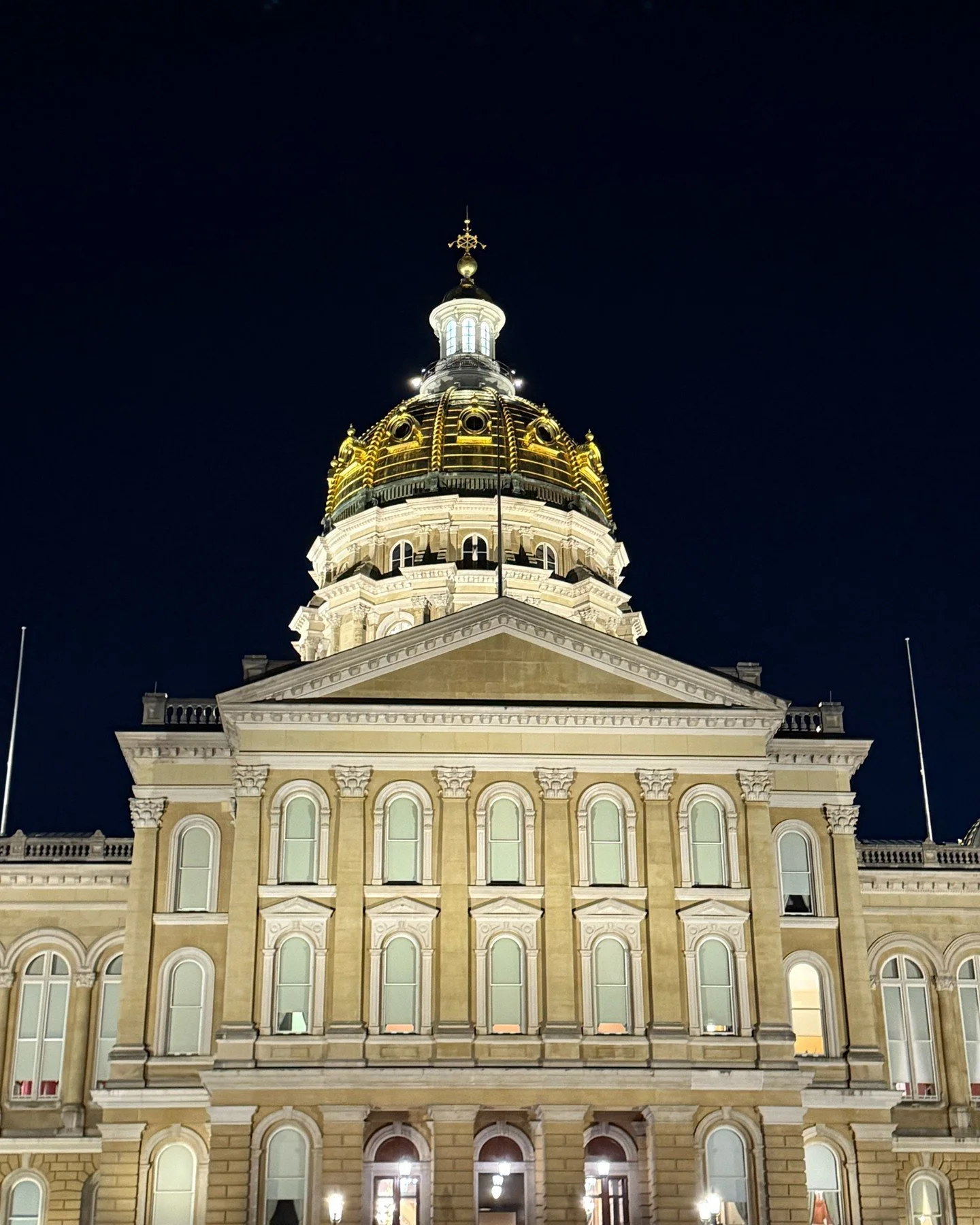 Even with the time change, we get to see the beautiful dome under the lights after a long day of floor debate.