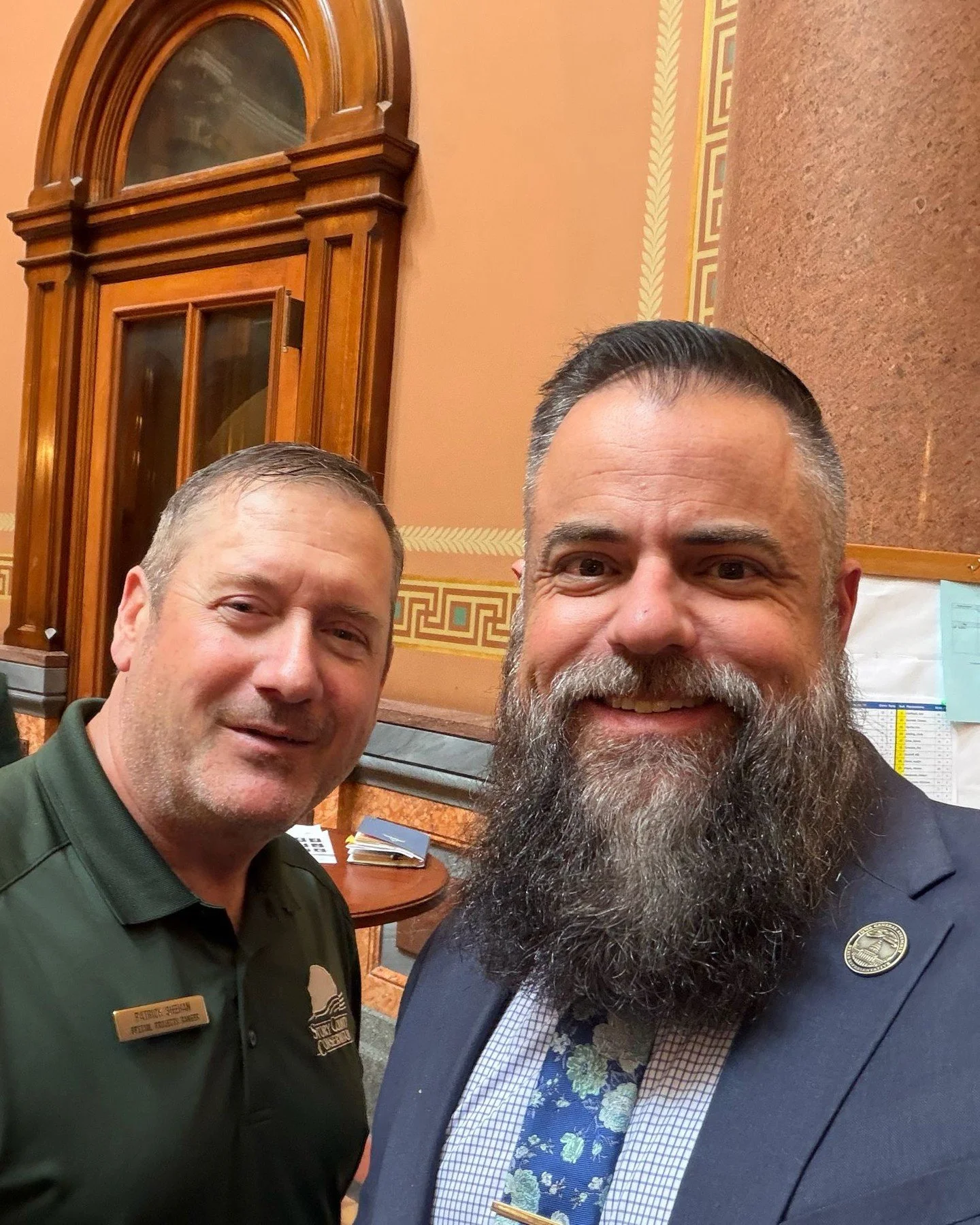 It was Outdoors Day at the Capitol and I enjoyed visiting with Patrick from Story County Conservation!