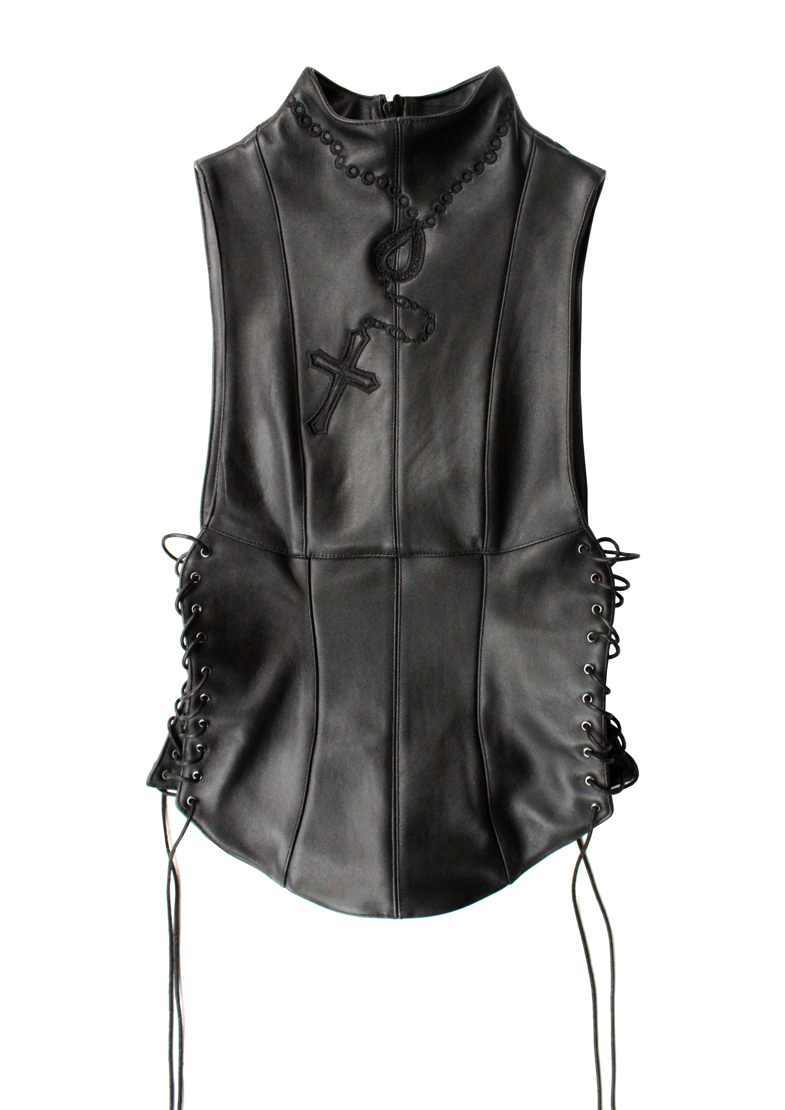 GAYLE WEPT EMBROIDERED LEATHER BODICE