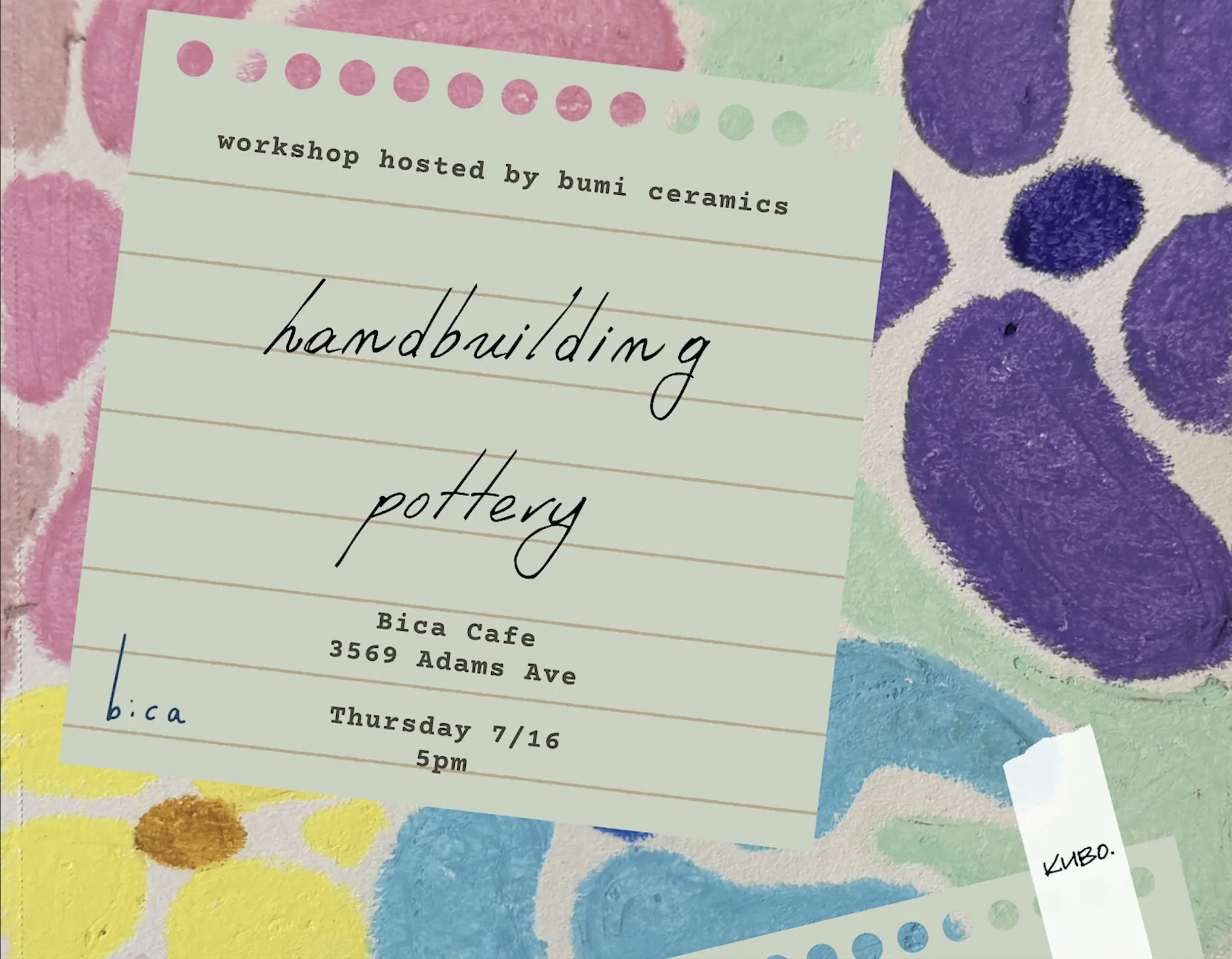 Bumi Ceramics: Hand building Pottery Workshop
