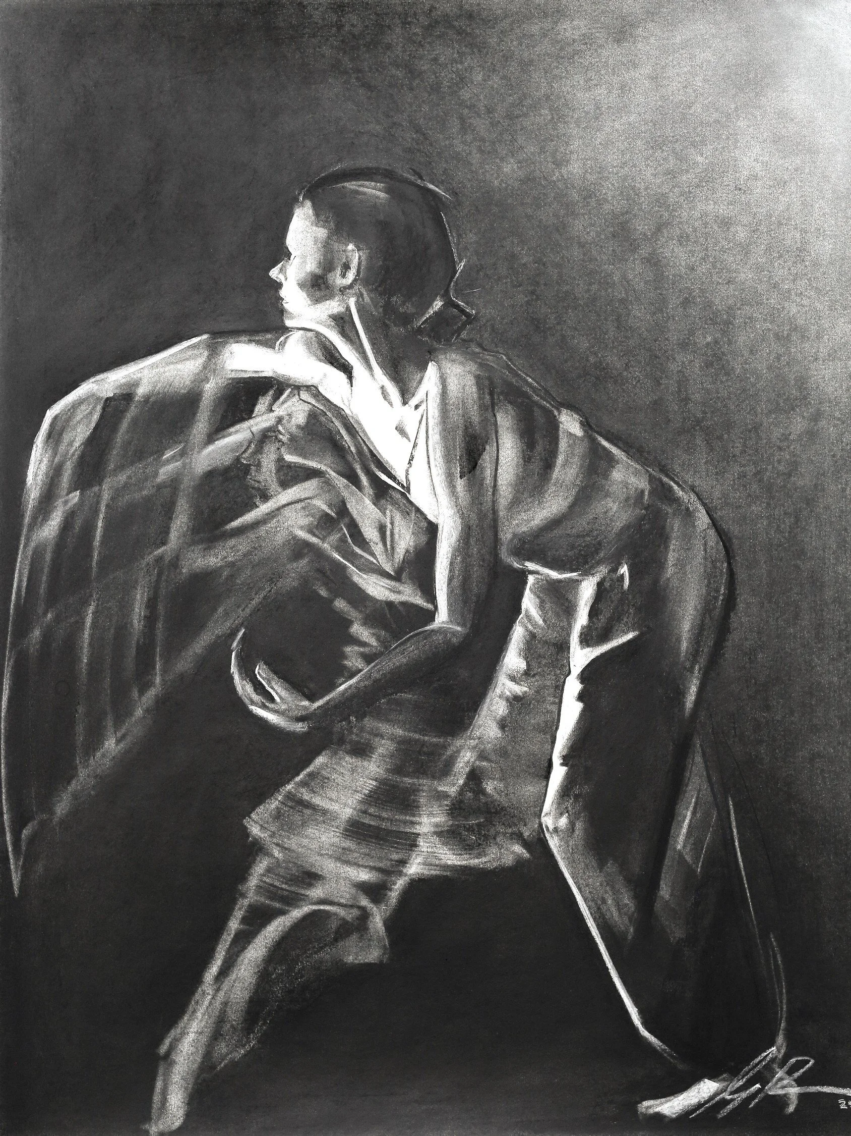 Pulse 
2025  
60 x 65cm 
Willow & compressed charcoal on Fabriano Accademia paper 200gsm 
$525