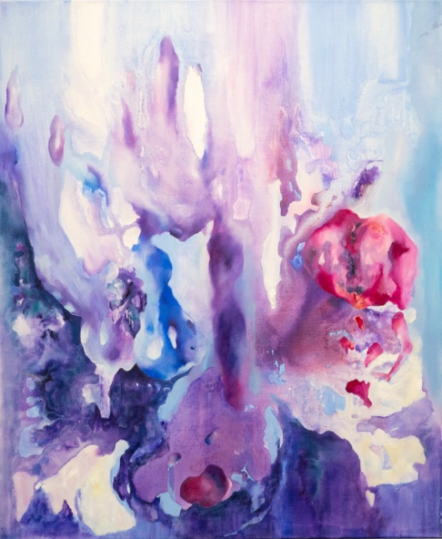 ‘Unveiling I’ 
2024 
Oil and acrylic on canvas 
92cm x 76cm