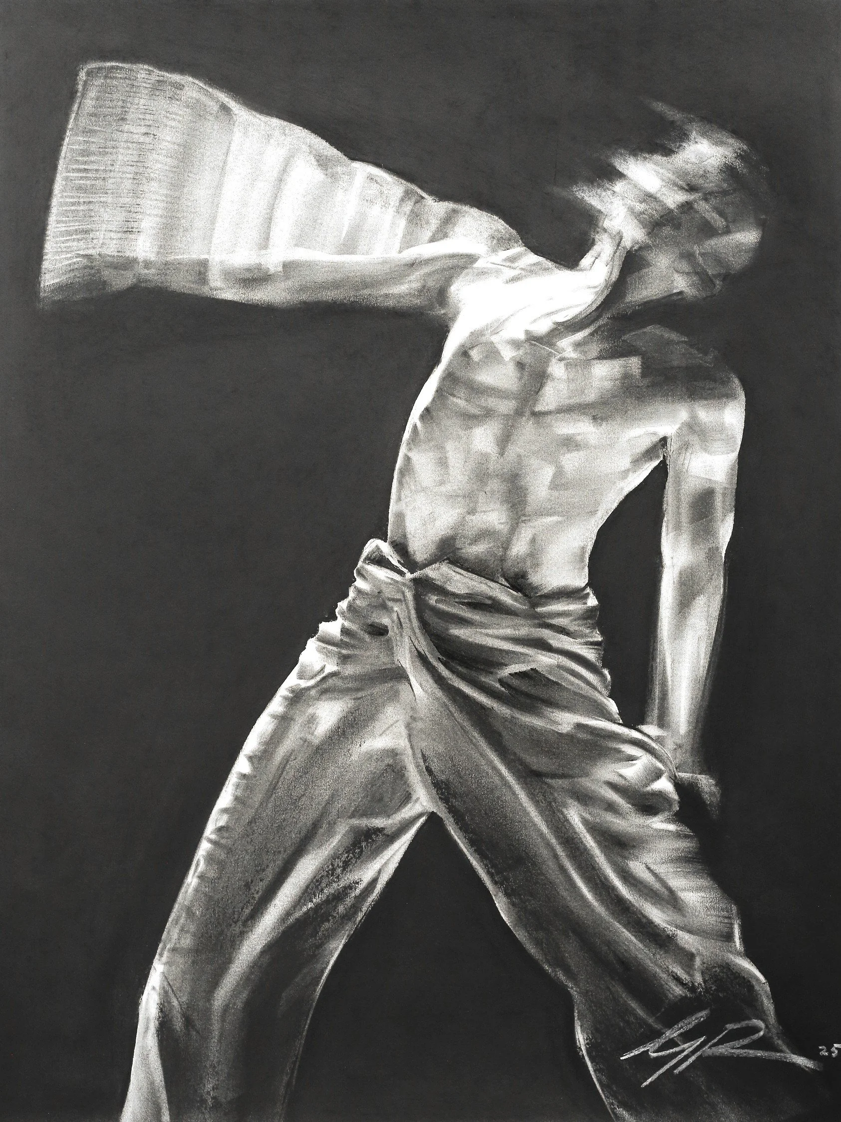 Inter 
2025  
60 x 65cm 
Willow & compressed charcoal on Fabriano Accademia paper 200gsm 
NFS