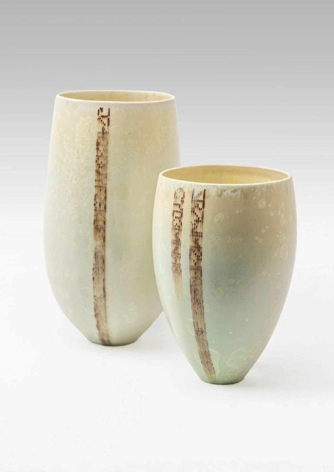 Untitled Duo 
2025  
27 & 20cm Tall 
Glazed Porcelain